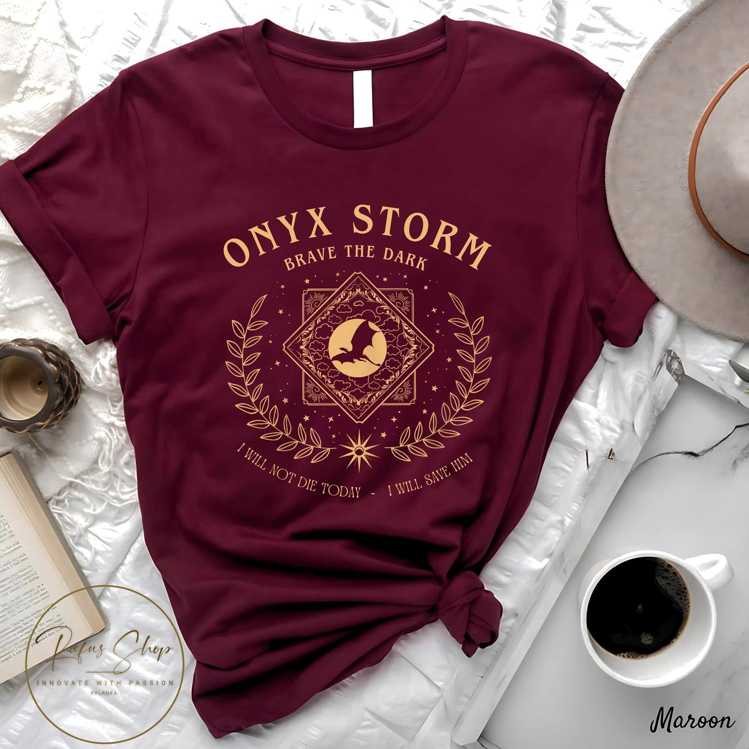 Fourth Wing -  Onyx Storm Brave The Dark Comfort Colors Shirt, Fantasy Book Shirt, Reading Lover Tee, Dragon Lover Gift, Fourth Wing Shirt, Dragon Rider