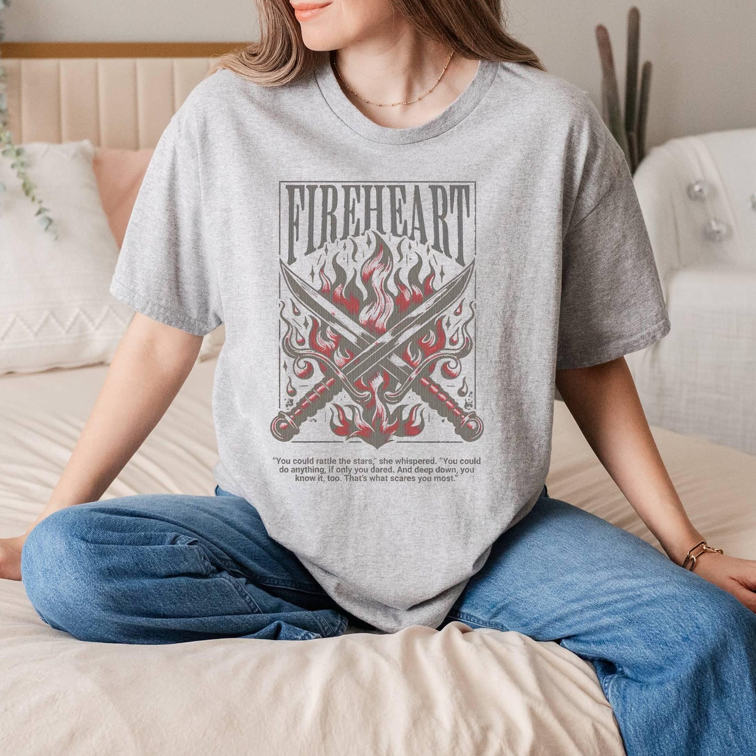 ACOTAR -  Fireheart T-Shirt - Fantasy Book Lover Graphic Tee - Perfect Gift for ACOTAR Fans