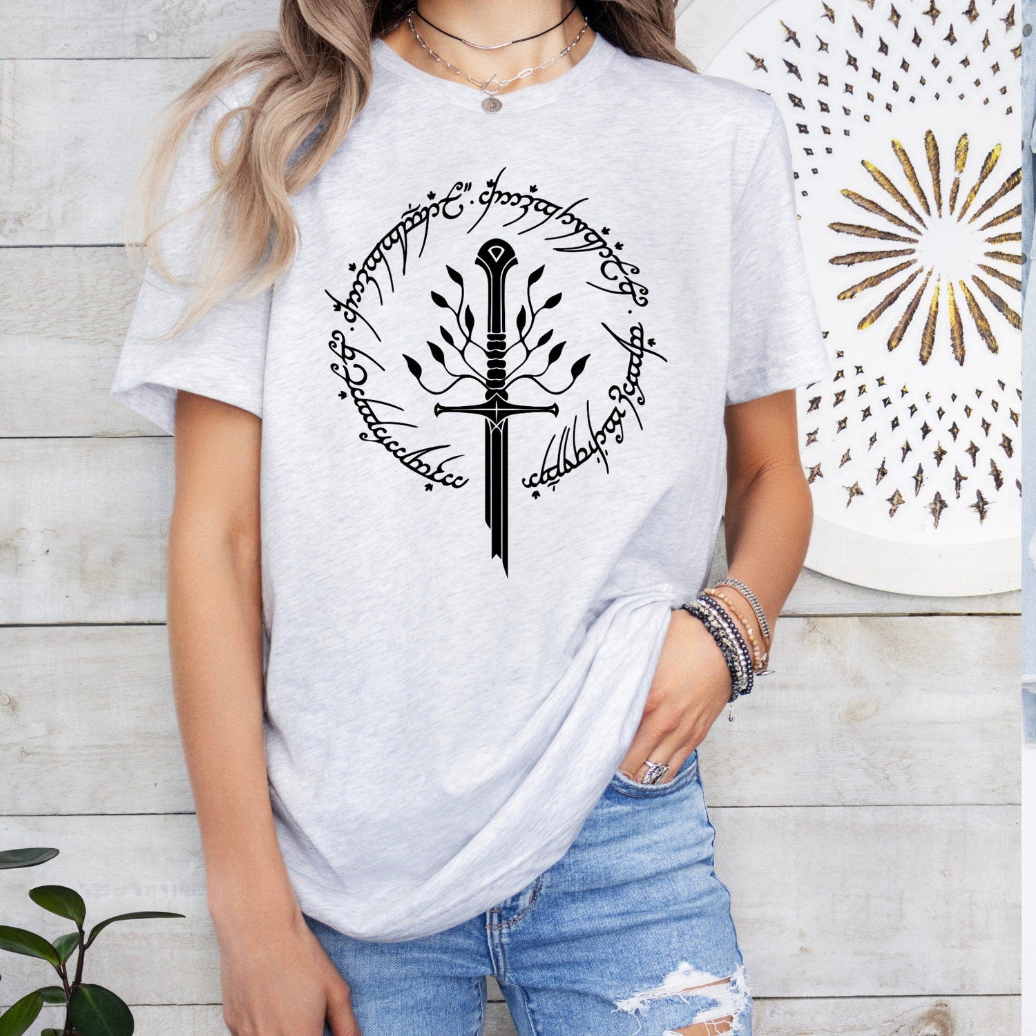 LOTR -  Tolkien T-Shirt, Narsil Broken Blade Tee, LOTR Unisex Shirt, Lord of the Rings, LOTR FAN Nerdy Gift,  Gifts for Book Lovers,Elven Tree Shirt