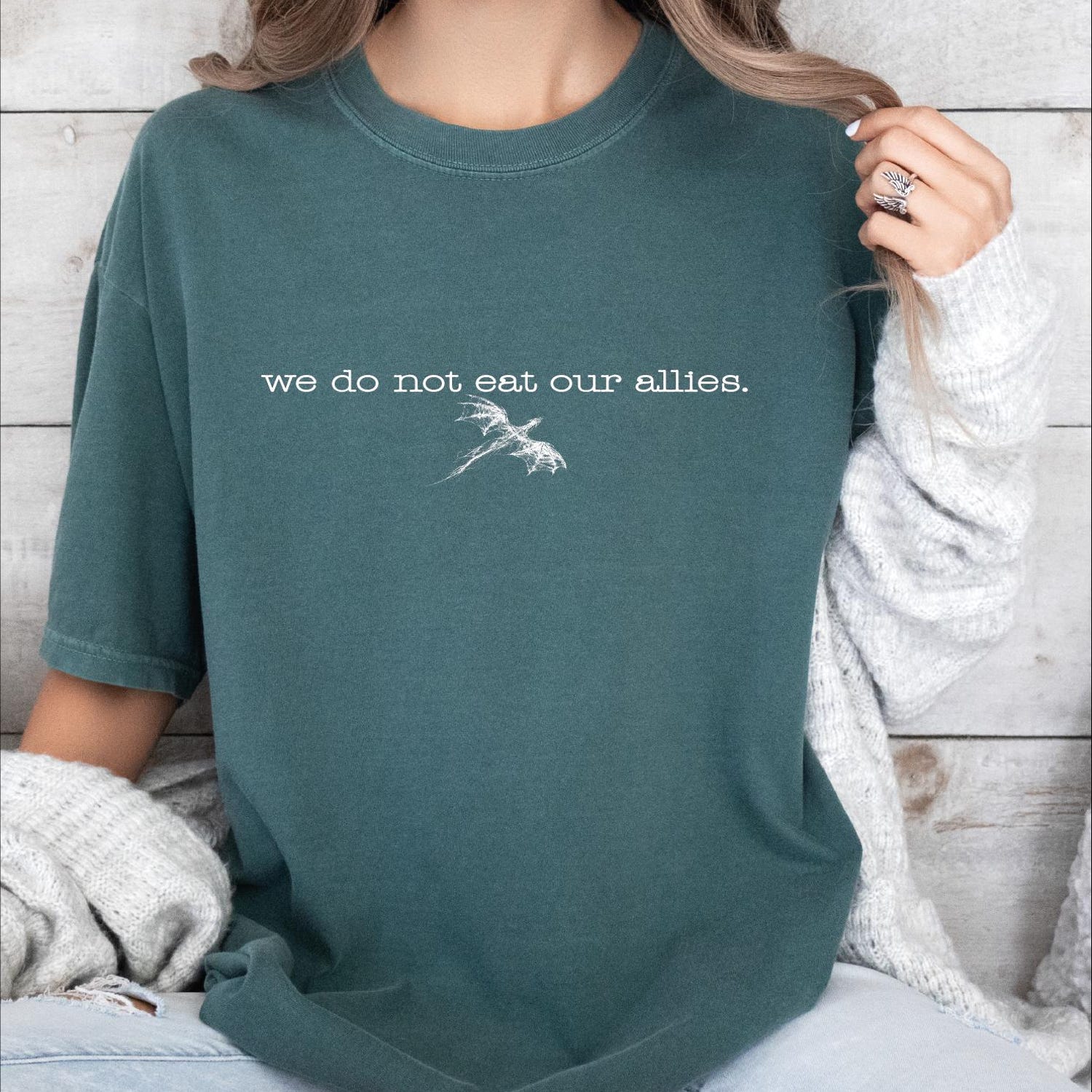 Fourth Wing -  We Do Not Eat Our Allies Tee, Comfort Colors Shirt, Fourth Wing Shirt, Dragon Woman Shirt, Book Lover Girl Shirt