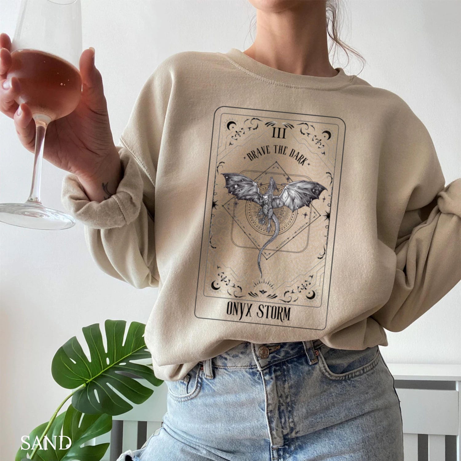 Fourth Wing -  Onyx Storm Sweatshirt  Fourth Wing Merch Fantasy Book Lover Gift Bookish Merch Romantasy Readers Violet Sorrengail Xaden Riorson Torot Card