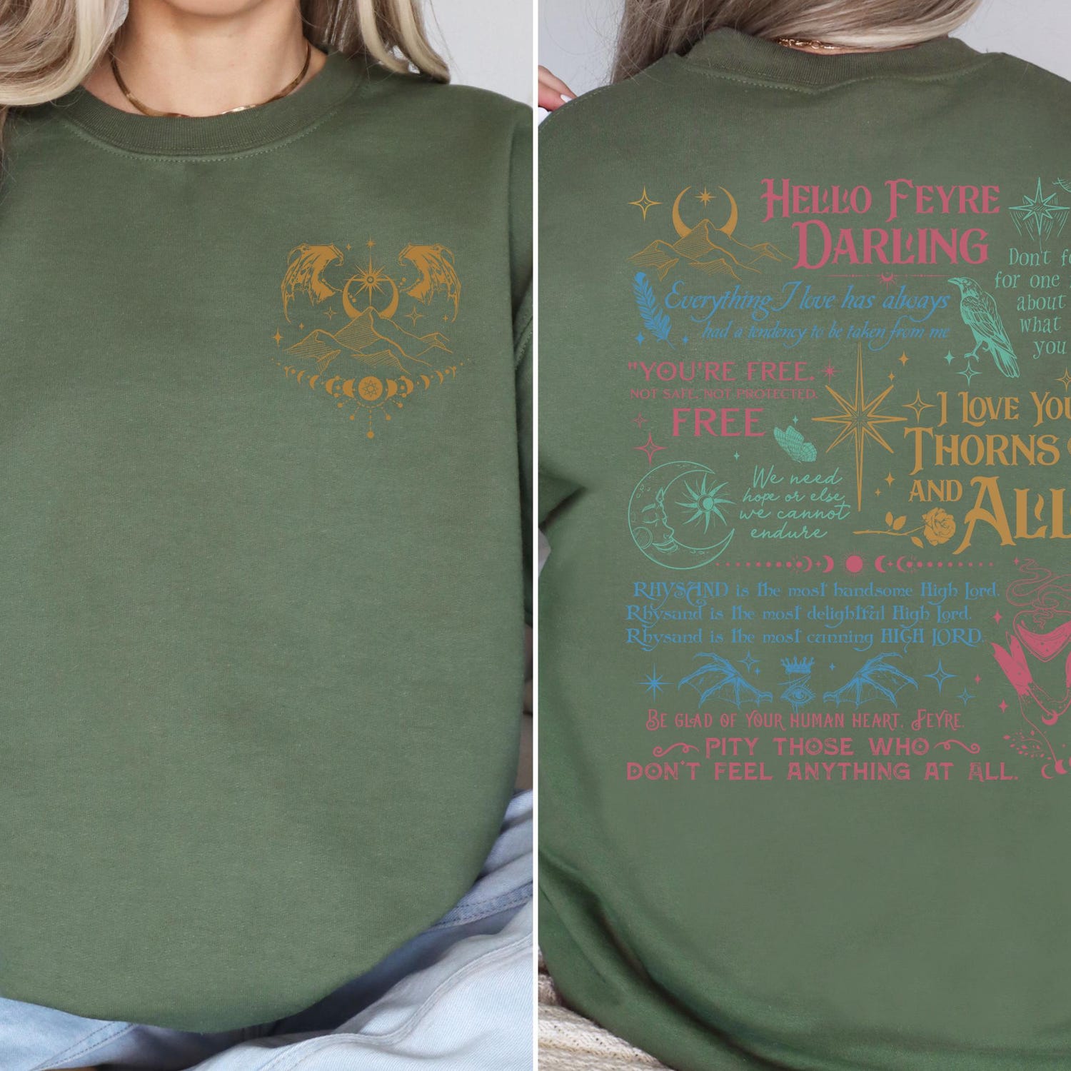 ACOTAR -  Hello Feyre Darling Sweatshirt, Acotar Fan Sweatshirt, Fantasy Reader Hoodie, Velaris City Of Starlight Sweatshirt, Bookish Hoodie,Book Gift