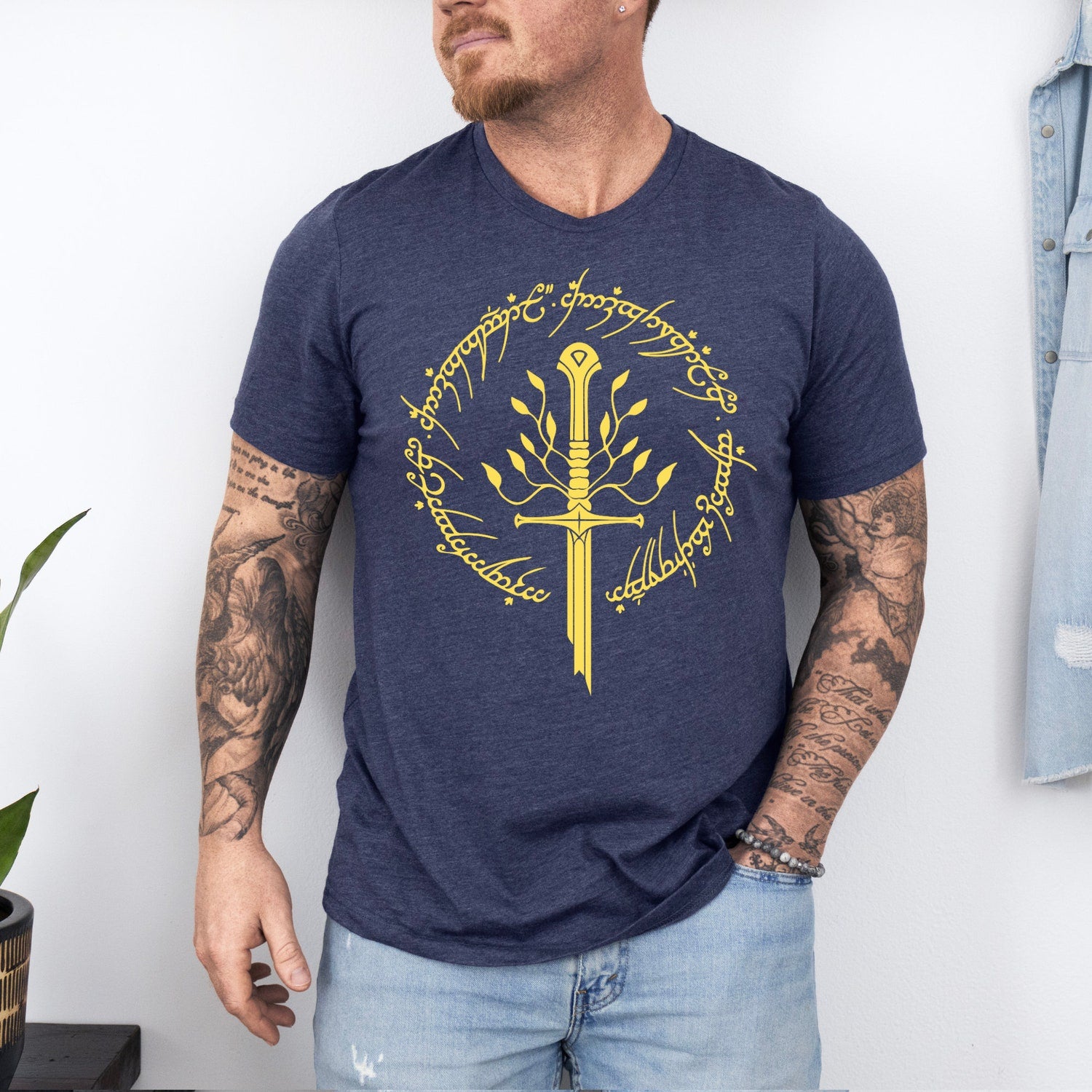 LOTR -  Tolkien T-Shirt, Narsil Broken Blade Tee, LOTR Unisex Shirt, Lord of the Rings, LOTR FAN Nerdy Gift,  Gifts for Book Lovers,Elven Tree Shirt