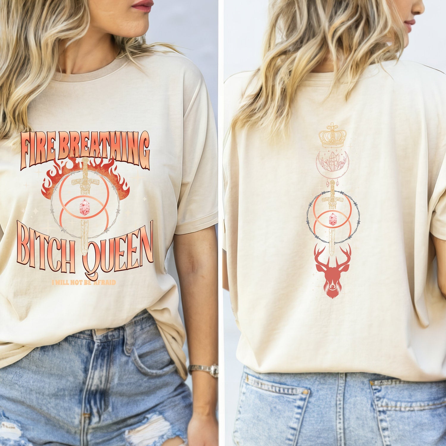 (TOG) -  Throne of Glass Fire Breathing Bitch Queen Shirt, Merch SJM T-shirt, Kingsflame The Thirteen, Book Lover Tog Gift, Throne Of Glass Fan Gift