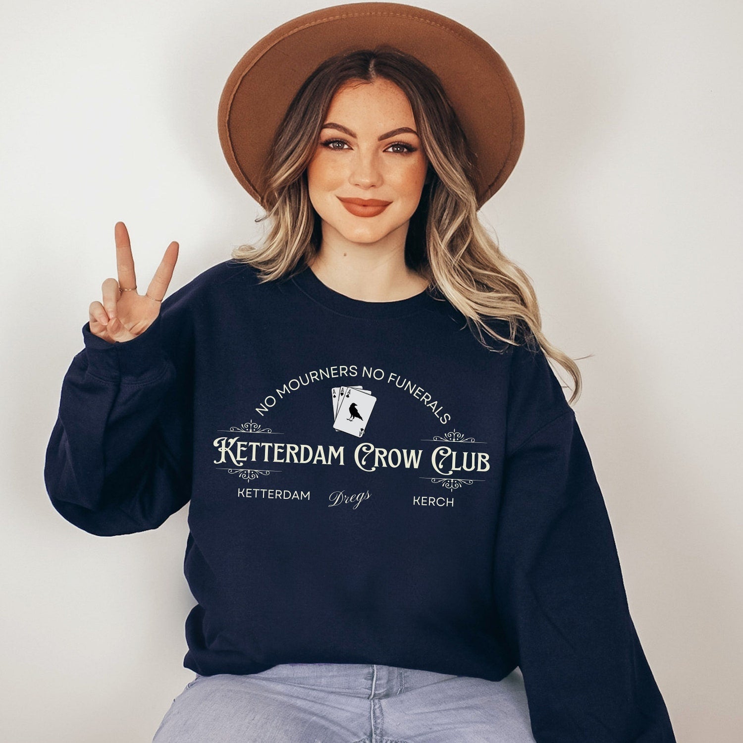 (SOC) -  Ketterdam Crow Club Reading Sweatshirt, Gothic Book Sweater, Dark Academia Teacher Gift for Her, Vintage Crewneck, Literary Fandom Merch