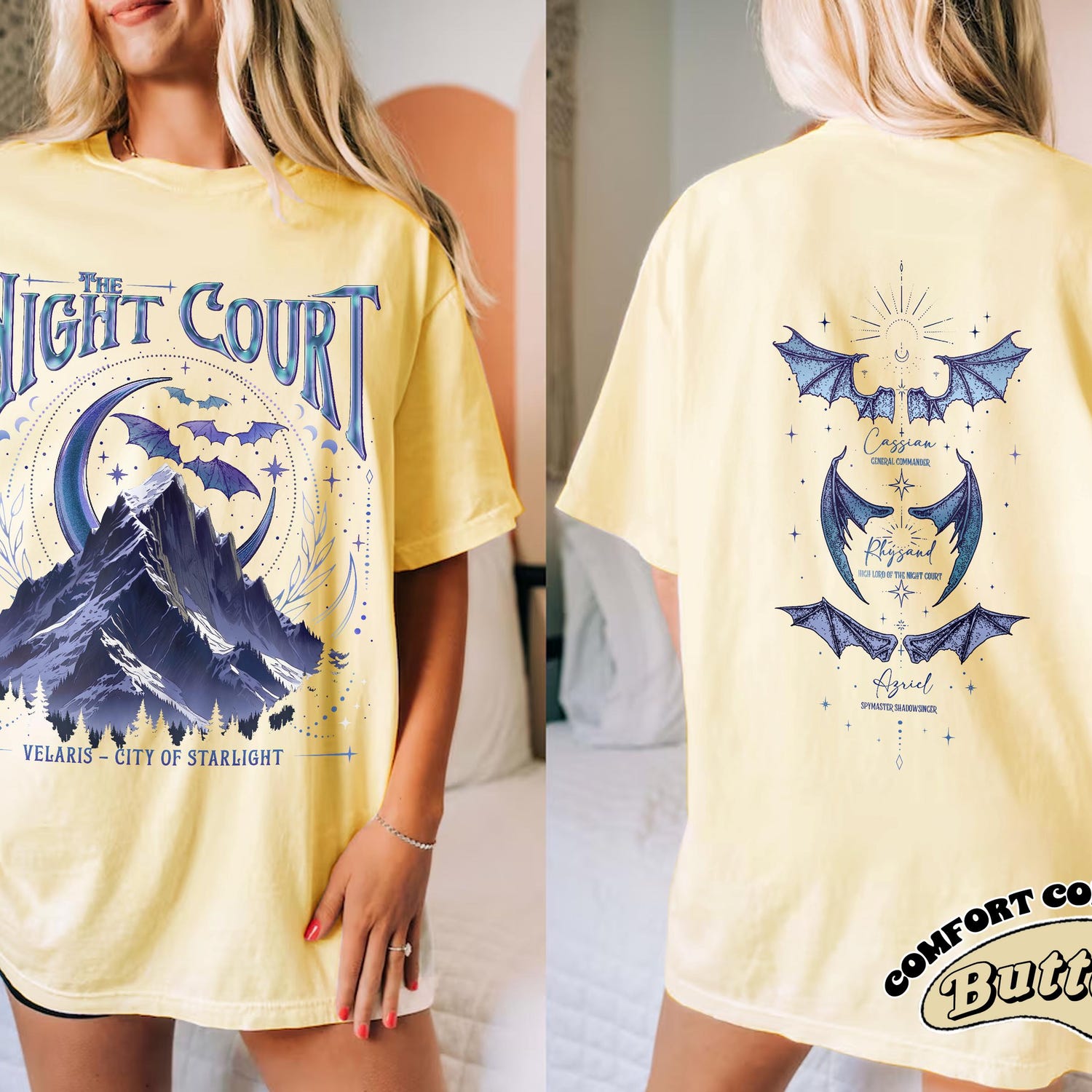 ACOTAR -  The Night Court Velaris � City Of Starlight Comfort Color T-Shirt | Velaris The Night Court Court Of Dreams T-Shirt | Inner Circle Acotar