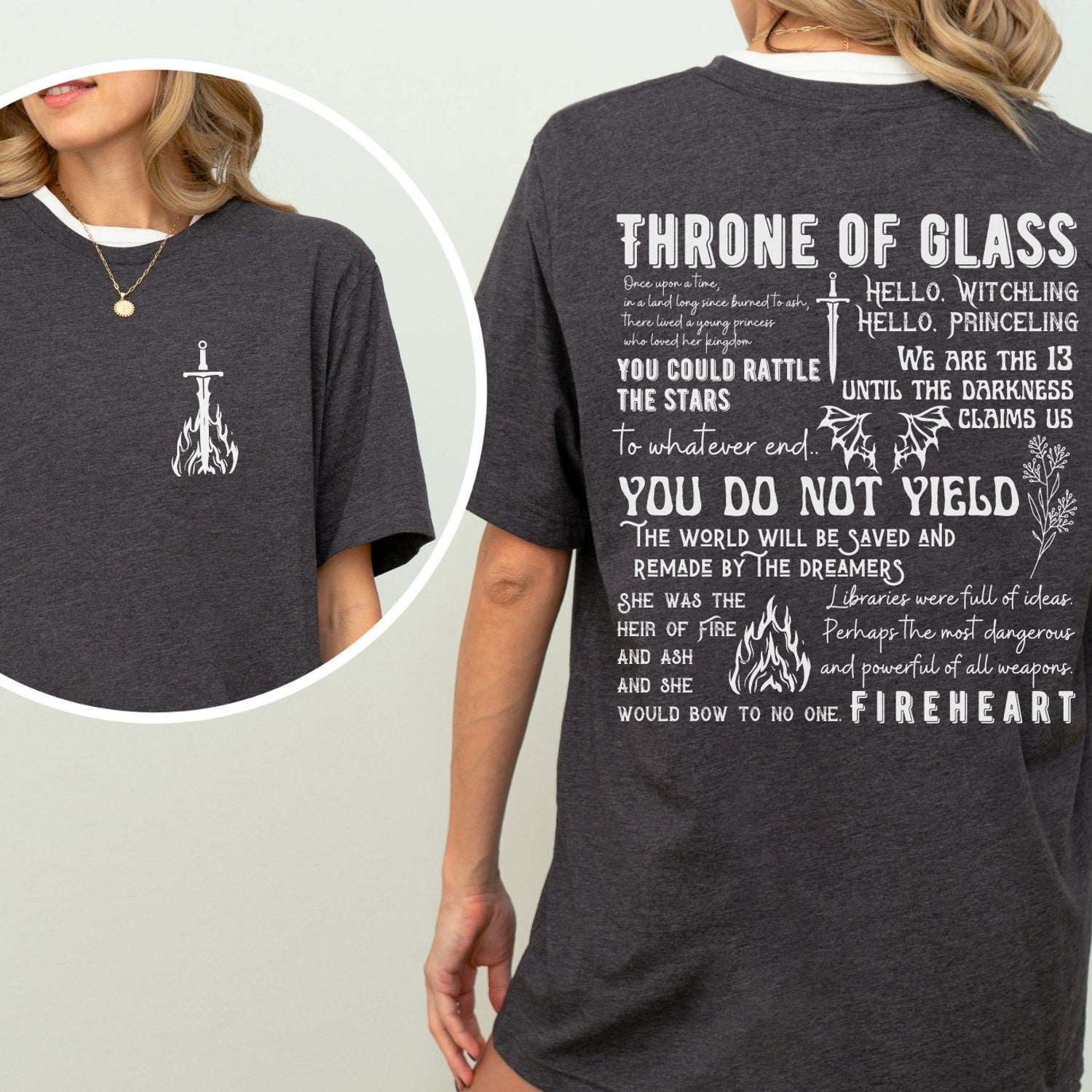 (TOG) -  Throne of Glass Sweatshirt, OFFICIALLY LICENSED Sarah J Maas Merch TOG Hoodie Fireheart gift To Whatever End T-shirt The thirteen shirt