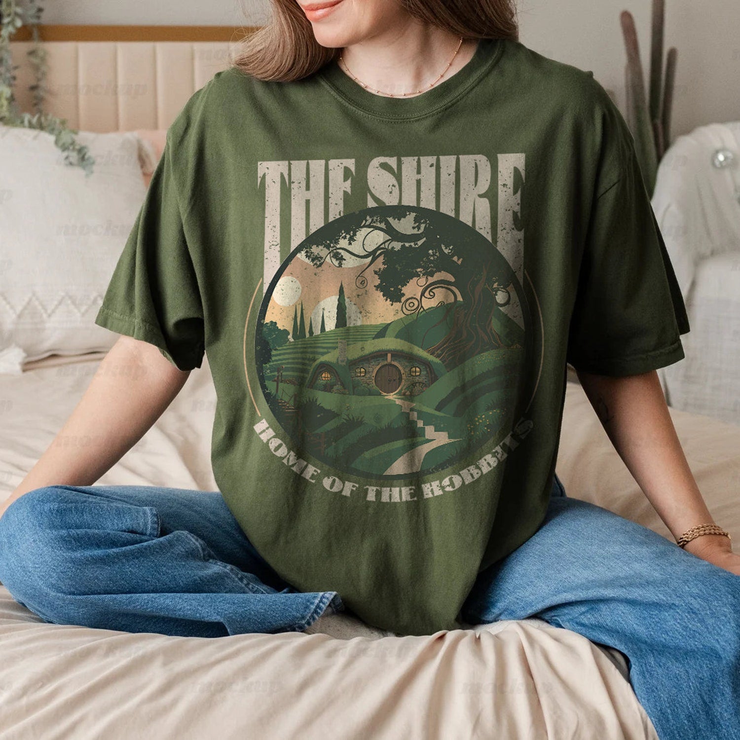 LOTR -  The Shire LOTR Shirt | Distressed Fantasy Merch Tolkien Aragorn Frodo Baggins Elven Elrond the Fellowship Bookish Hoodie Shirt Hobbit Poster