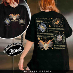 Fourth Wing -  Fourth Wing Iron Squad Two Sided Comfort Colors Shirt, Onyx Storm Brave The Dark, Fourth Wing Badges Bookish Tee, Dragon Riders Fan Gift