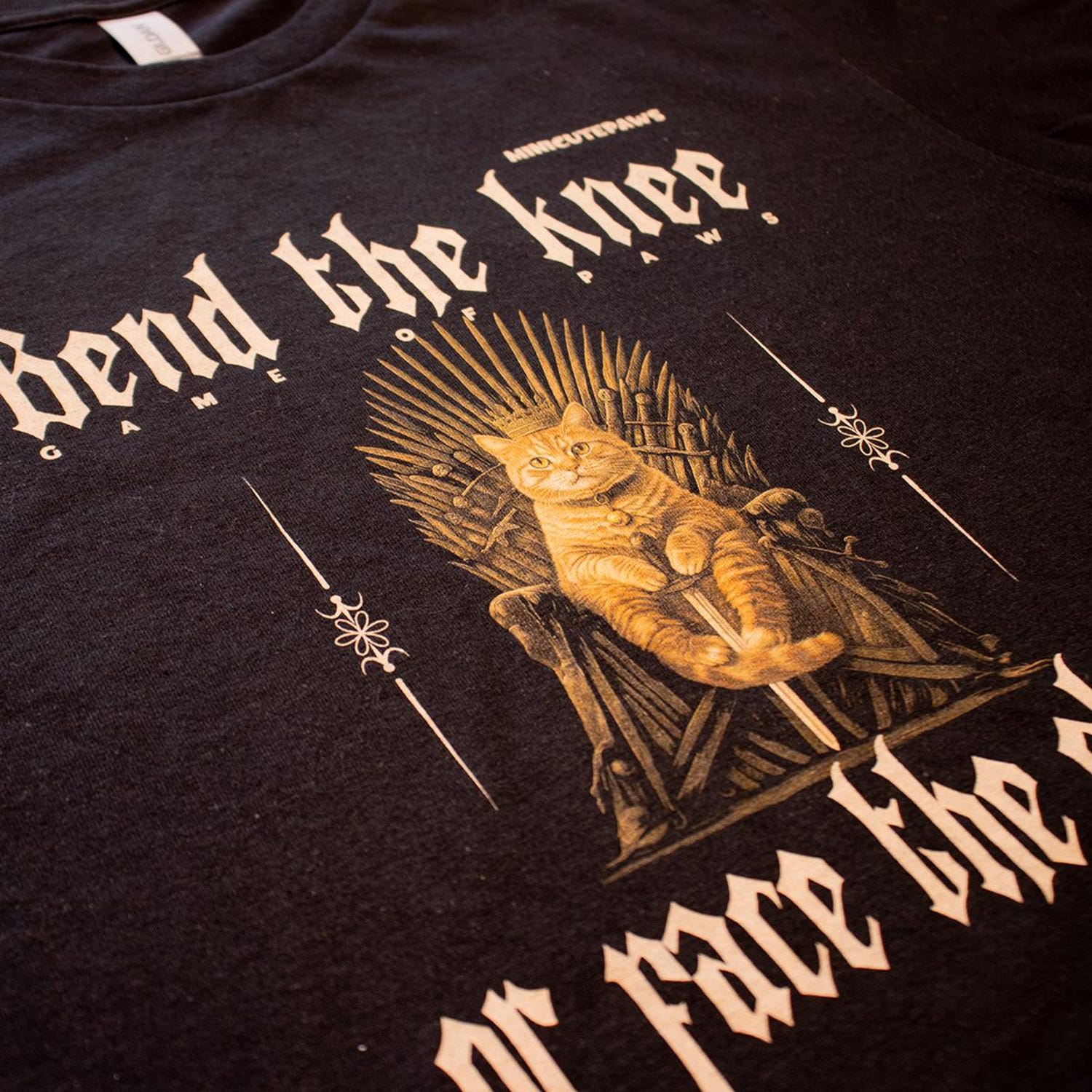 (SOC) -  Game of Thrones Cat Shirt, Funny Cat T-shirt, Iron Throne, King of the North, Bend the Knee, Winter is Coming, Cat Lovers Tee, Jon Snow
