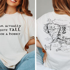 LOTR -  LOTR T-Shirt, Tall for a hobbit shirt, Funny Nerd Gift, Middle Earth map, Bilbo Baggins Gandalf, Lord of the Rings