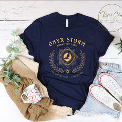 Fourth Wing -  Onyx Storm Brave The Dark Comfort Colors Shirt, Fantasy Book Shirt, Reading Lover Tee, Dragon Lover Gift, Fourth Wing Shirt, Dragon Rider