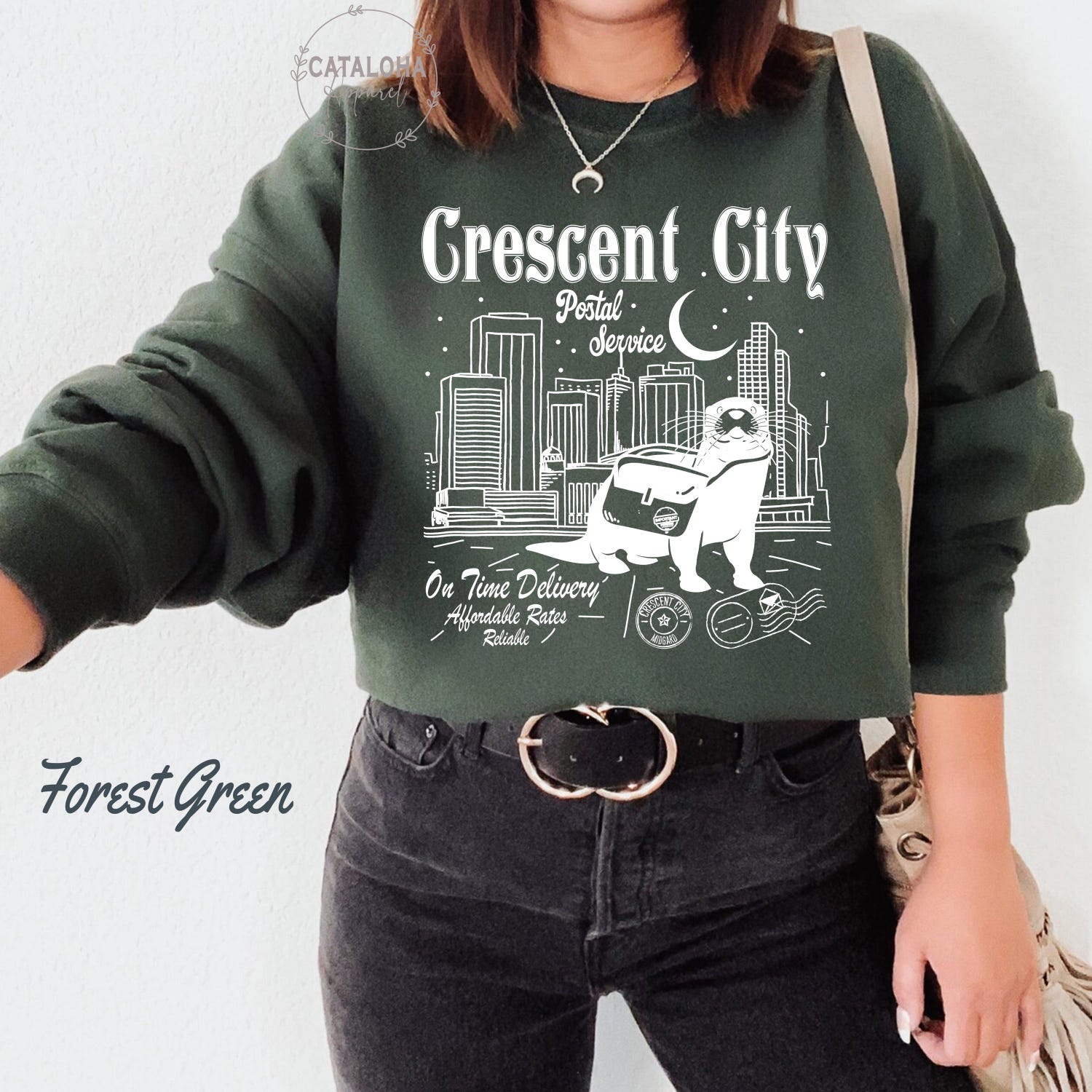 ACOTAR -  Crescent City Postal Service sweatshirt, House of Earth and Blood, Crescent city otter, Sarah J Maas, Crescent City,SJM sweatshirt,Lunathion