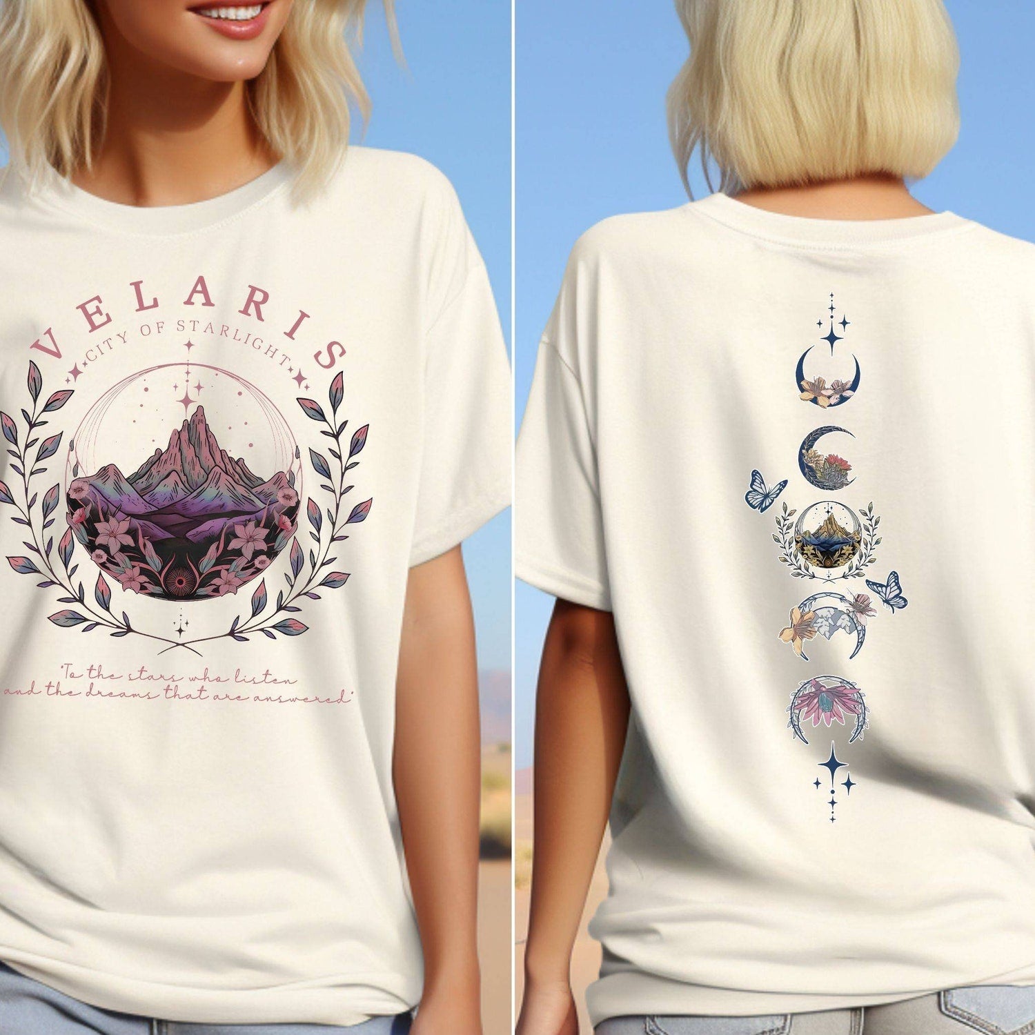 ACOTAR -  Velaris City Of Starlight Two-Sided Shirt, The Night Court, SJM Merch Shirt,  Acotar Velaris TShirt, Court of Dreams, Velaris Bookish, LT171