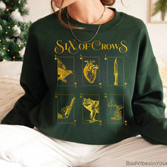 (SOC) -  Six Of Crows Sweatshirt, Kaz Brekker Shirt, Crooked Kingdom, Book Lovers Shirt, Inej Ghafa, Six Of CrowsShirt Gift For Fans