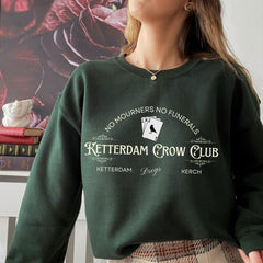 (SOC) -  Ketterdam Crow Club Reading Sweatshirt, Gothic Book Sweater, Dark Academia Teacher Gift for Her, Vintage Crewneck, Literary Fandom Merch