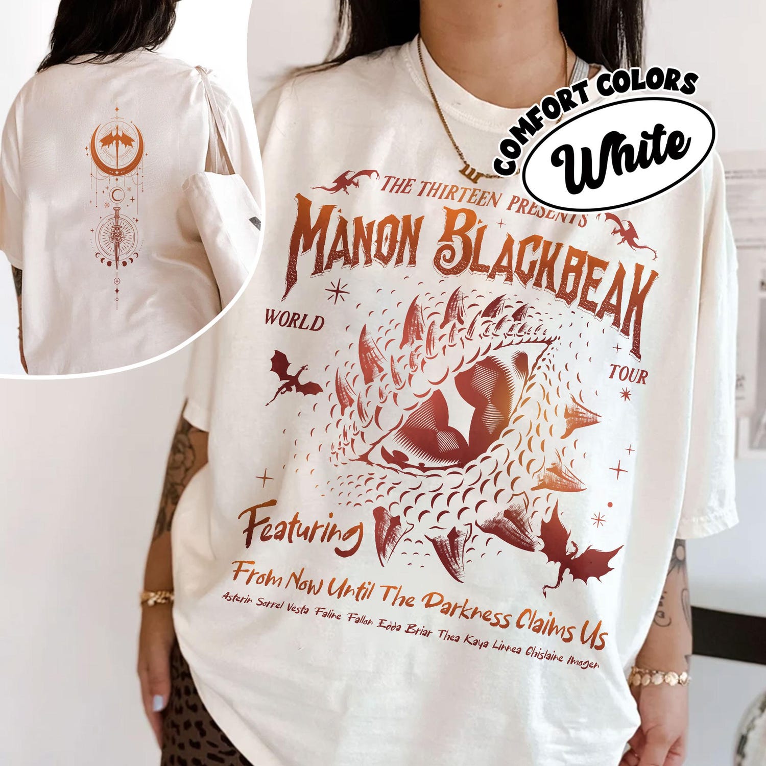 (TOG) -  Manon Blackbeak Throne of Glass Comfort Colors Shirt, The Thirteen Shirts, From Now Until The Darkness Claims Us Tee, ACOTAR Crescent City