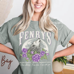 (TOG) -  I am here I am with you t-shirt, Throne of Glass merch, Fenrys shirt, Rowan, Aelin, TOG quote tshirt, SJM quotes tee, TOG Fenrys Wolf quotes