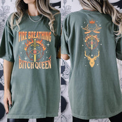 (TOG) -  Fire Breathing Bitch Queen Comfort Colors Shirt, Merch SJM Shirt, Kingsflame The Thirteen, Book Lover  Gift, Throne Of Glass Fan Gift L190