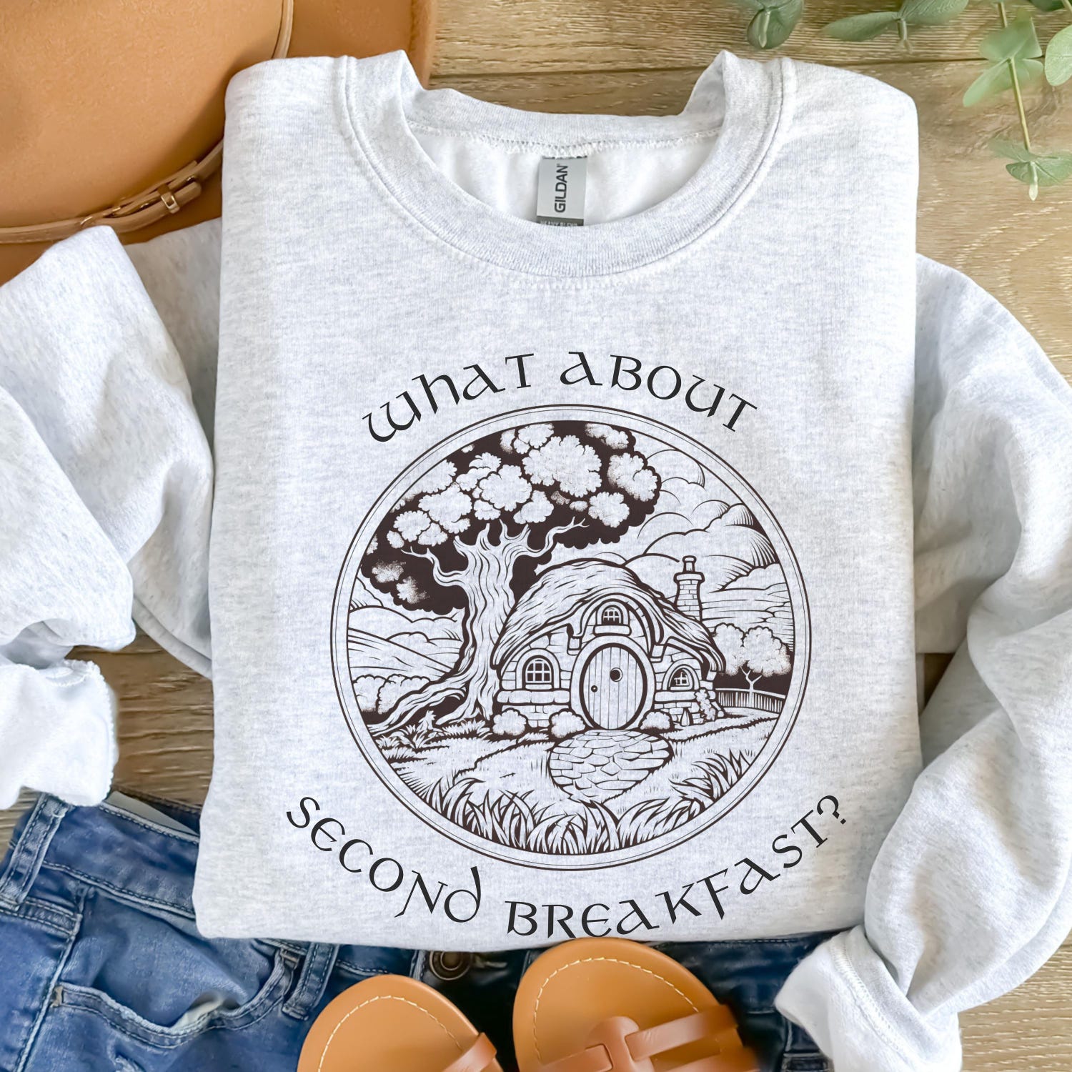 LOTR -  Second Breakfast Sweatshirt Fantasy Meme Bookish Fandom Merch Ringer Light Academia The Shire Shirt Halloween Booknerd Bookworm Film Clothes