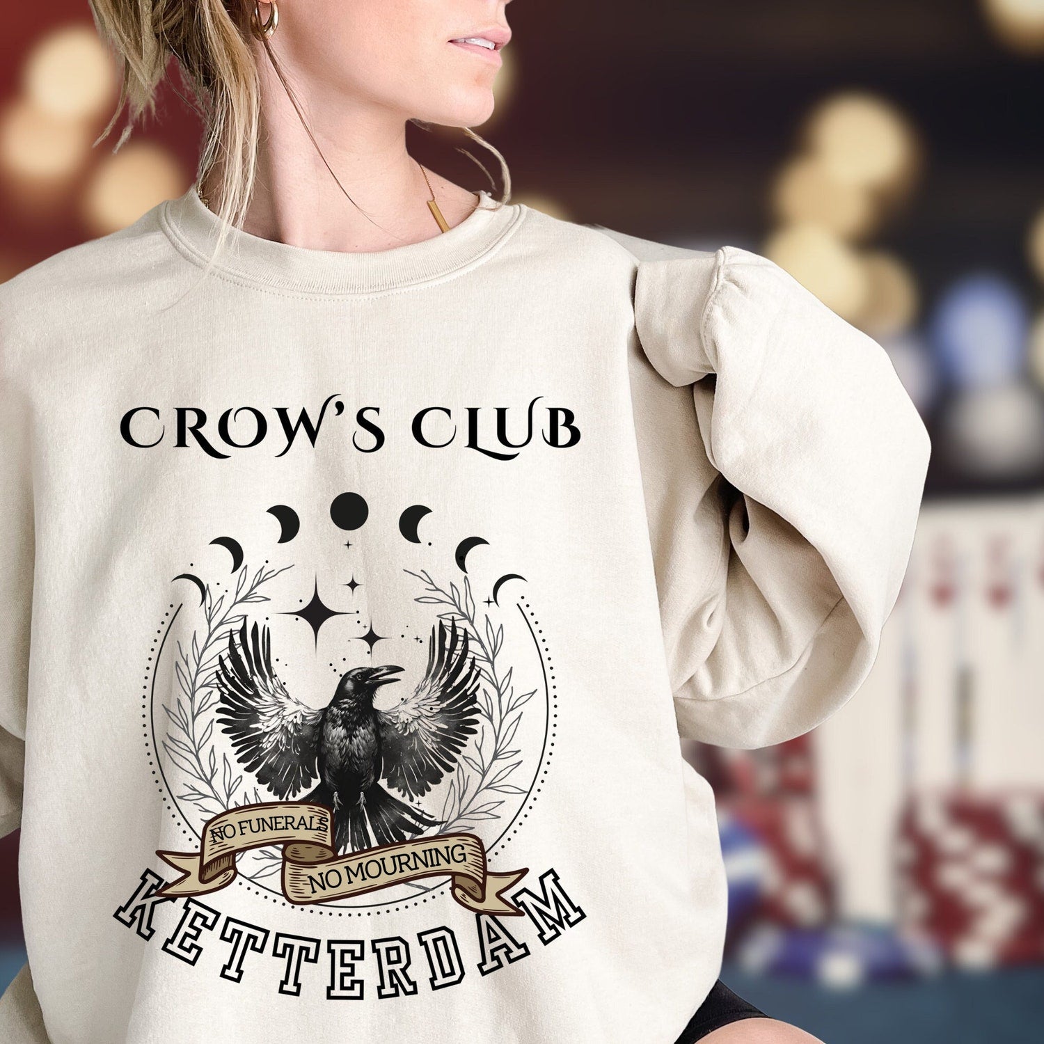 (SOC) -  Ketterdam Crow Club Crewneck Sweatshirt,Six Of Crows Sweatshirt,Kaz Brekker Shirt, Crow Club Shirt,Inej Ghafa,Six Of Crows Merch,Bookstagram