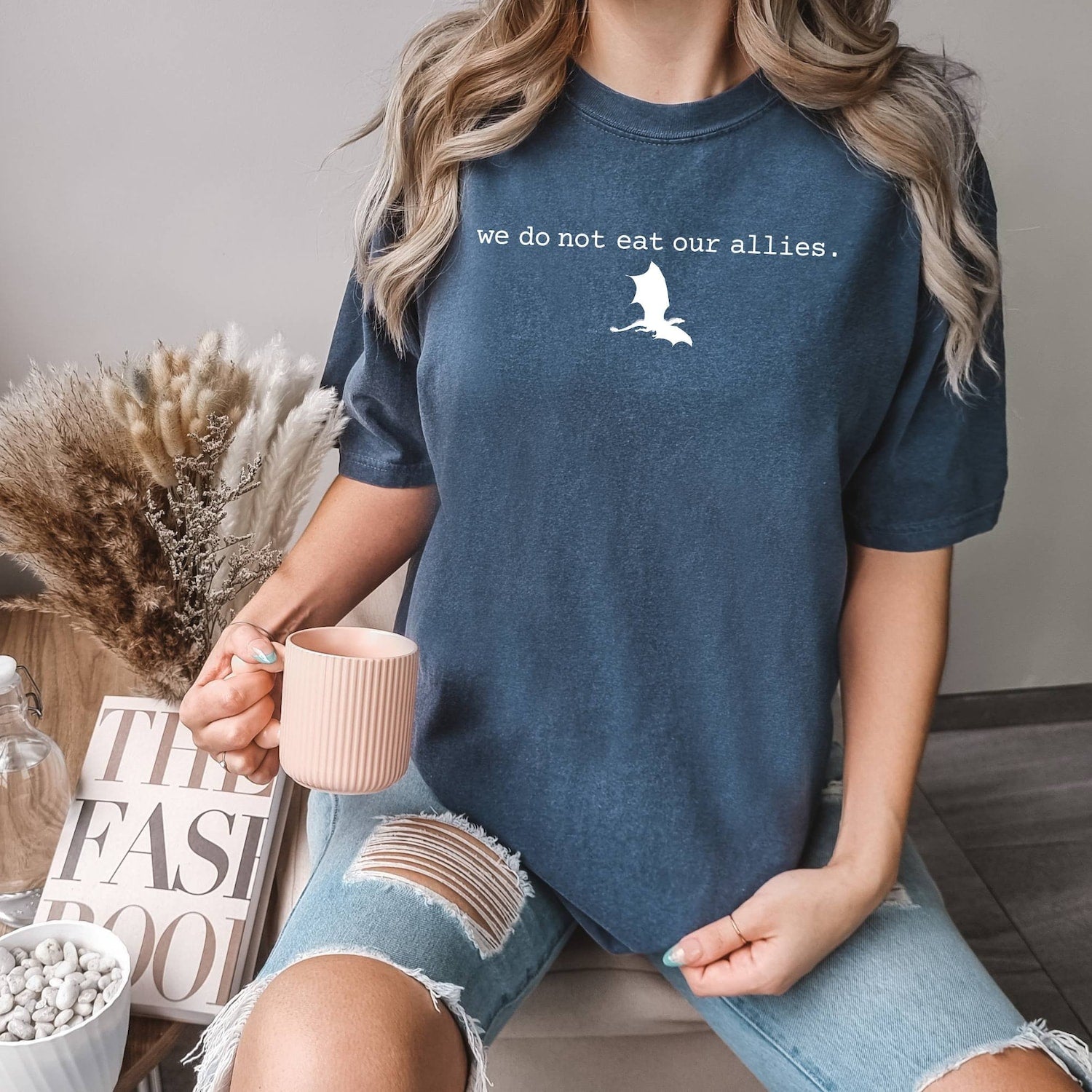 Fourth Wing -  Comfort Colors Shirt, We Do Not Eat Our Allies Tee, Fourth Wing Shirt, Dragon Woman Shirt, Basgiath War College Tee, Book Lover Girl Shirt