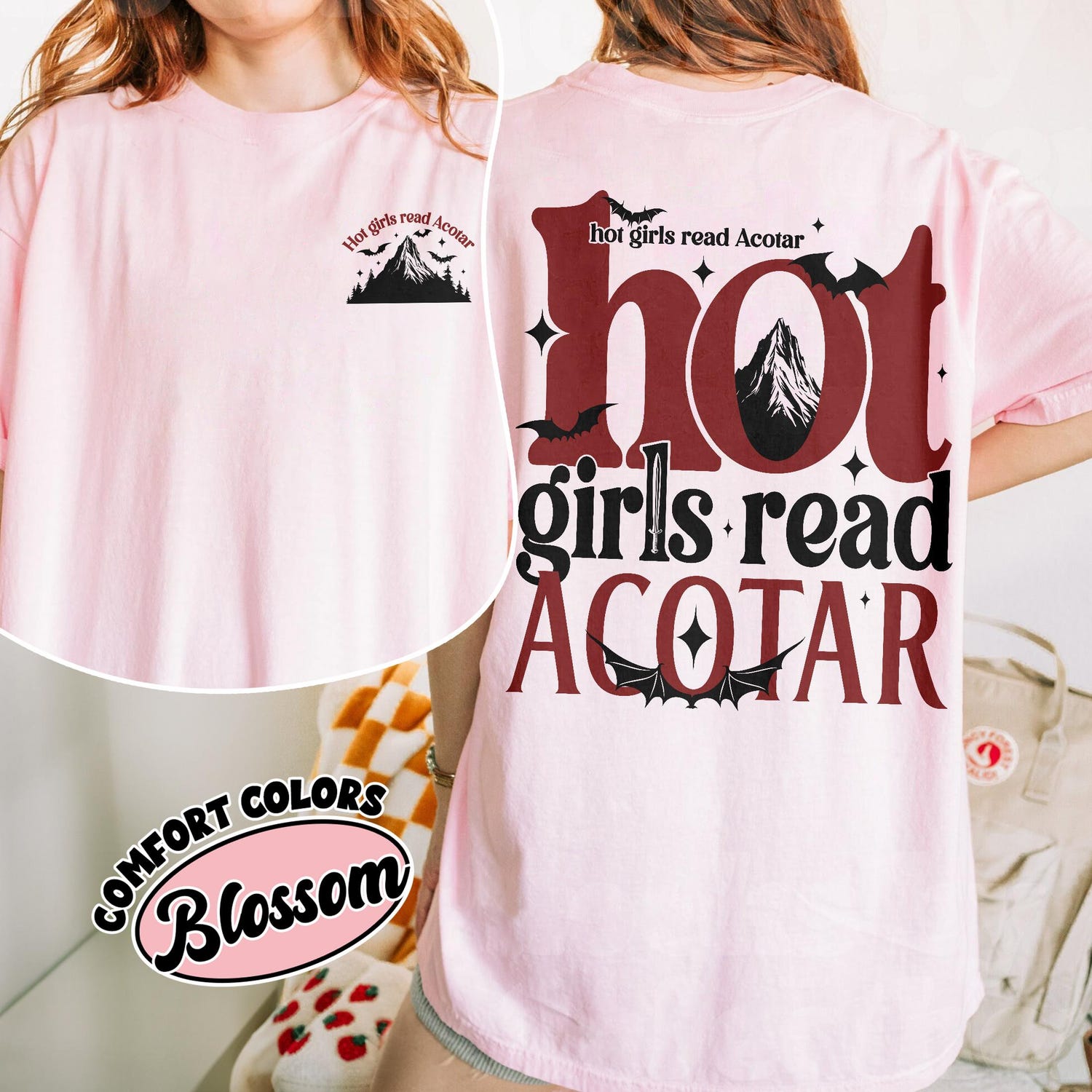 ACOTAR -  Hot Girls Read Acotar Comfort Colors Shirt, Fantasy Book Merch For Fans, The Night Court Tee, Gift For Book Lover