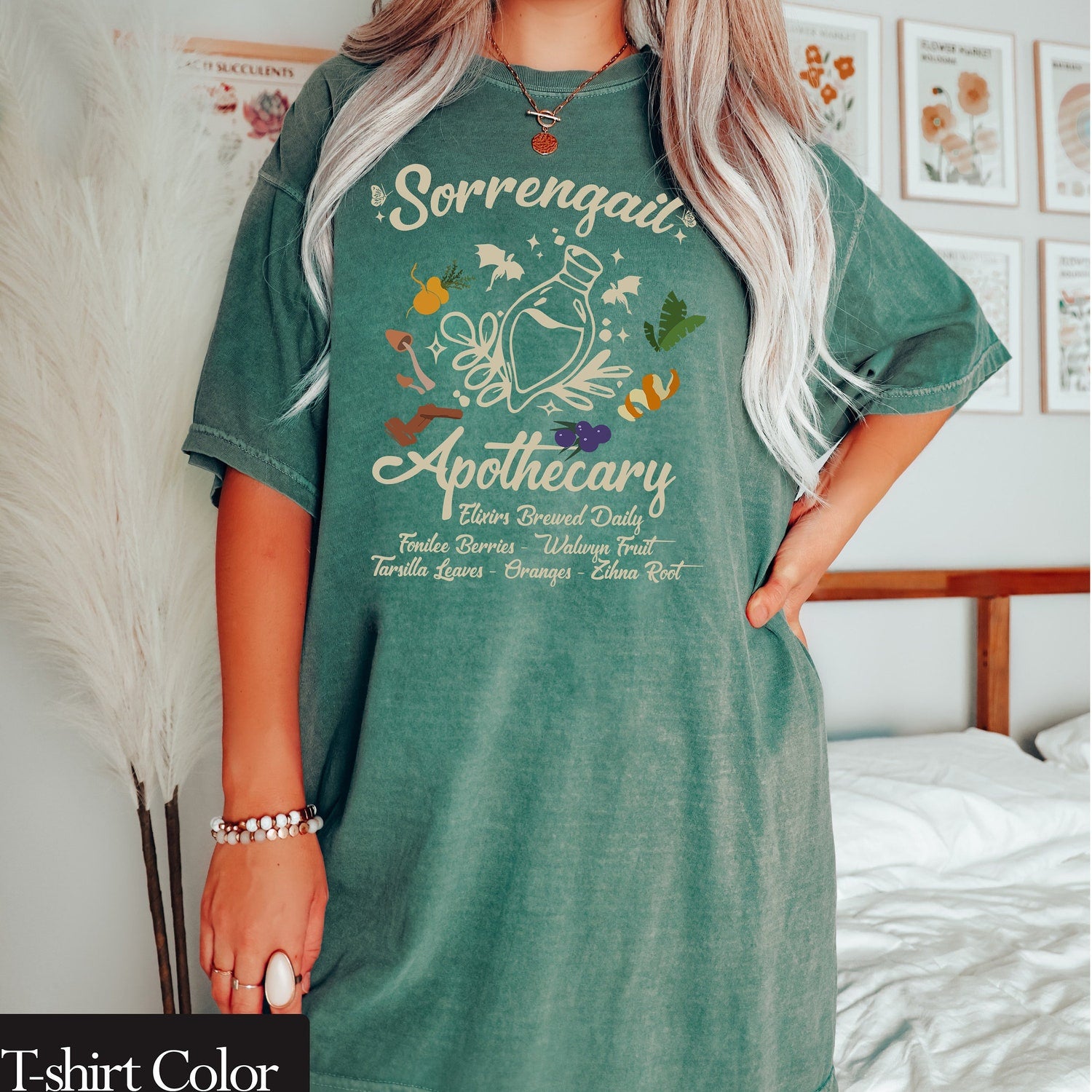 Fourth Wing -  Comfort Colors Violet Sorrengail Apothecary T-shirt Basgiath War College Merch Gift for Book Lover Fourth Wing Shirt Bookish Tee