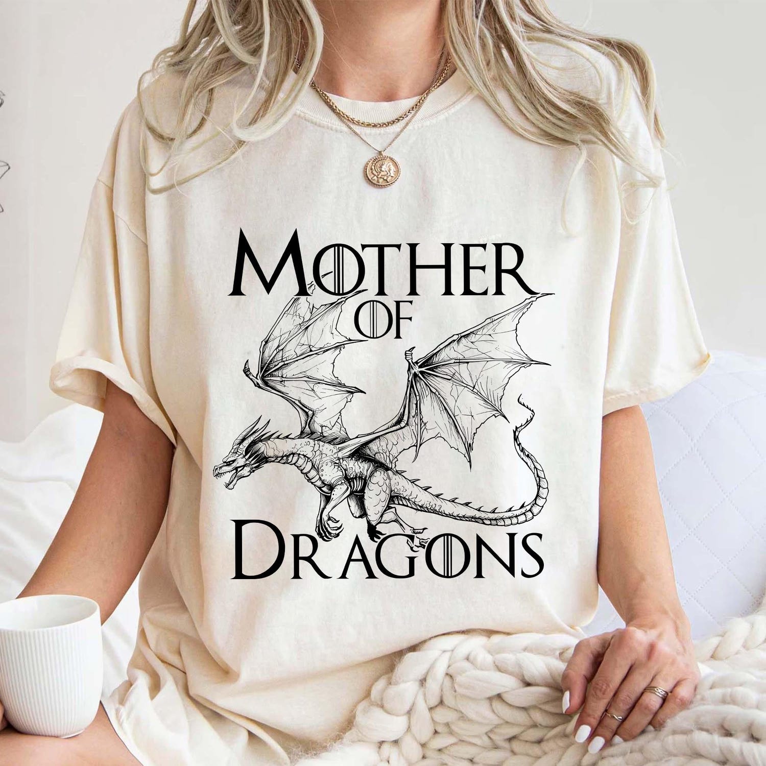 (SOC) -  Mother of Dragons Comfort Colors Shirt, Fantasy Dragon Bookish Shirt, Book Lover Shirt for Mom, Funny Mom Shirt, Fantasy Book Lover Shirt