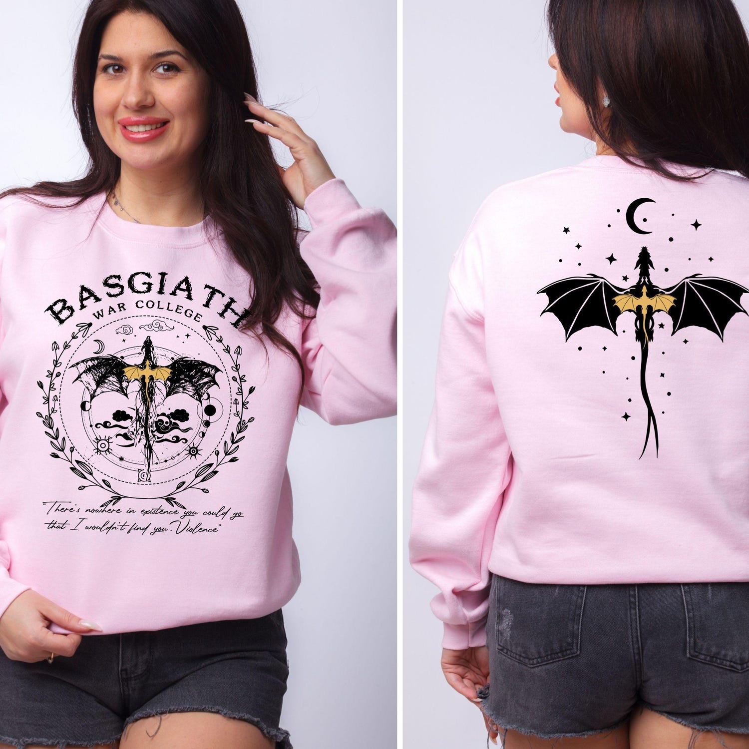 Fourth Wing -  Basgiath War College Sweatshirt, Fourth Wing Hoodie, Dragon Rider Sweater, Violet Sorrengail, Rebecca Yoros, Basgiath Bookish Sweater, LT619