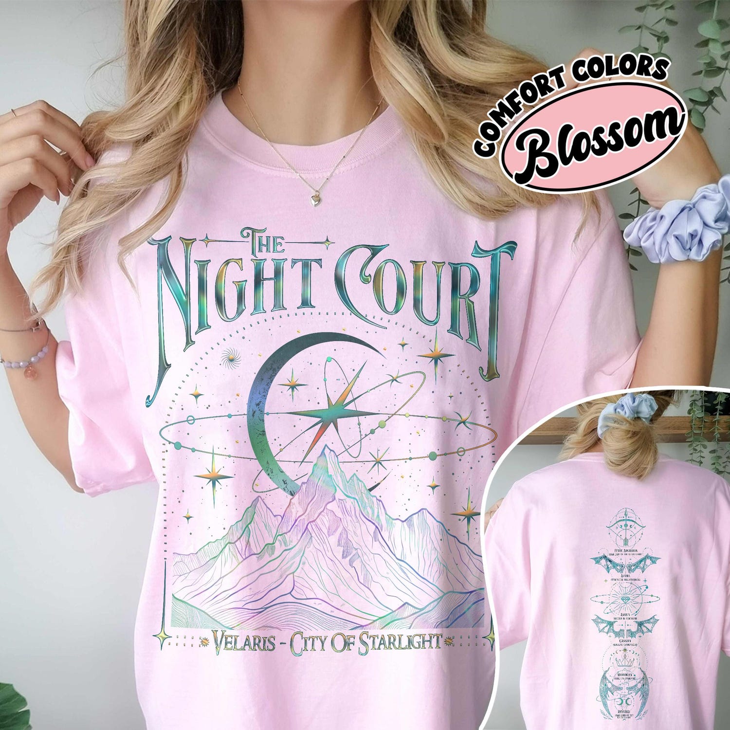 ACOTAR -  Velaris The Night Court Acotar 2 Sided Comfort Colors Shirt, Velaris The Night Court Shirt, Court Of Dreams, Inner Circle Acotar Tee