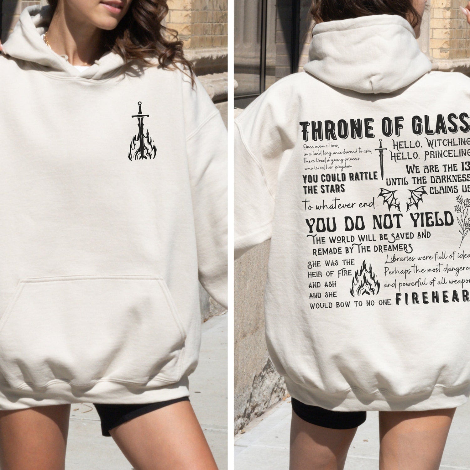 (TOG) -  Throne of Glass Sweatshirt, OFFICIALLY LICENSED Sarah J Maas Merch TOG Hoodie Fireheart gift To Whatever End T-shirt The thirteen shirt