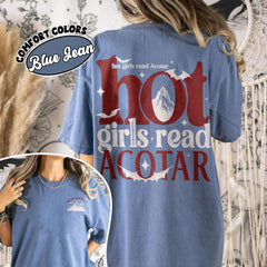 ACOTAR -  Hot Girls Read Acotar Comfort Colors Shirt, Fantasy Book Merch For Fans, The Night Court Tee, Gift For Book Lover