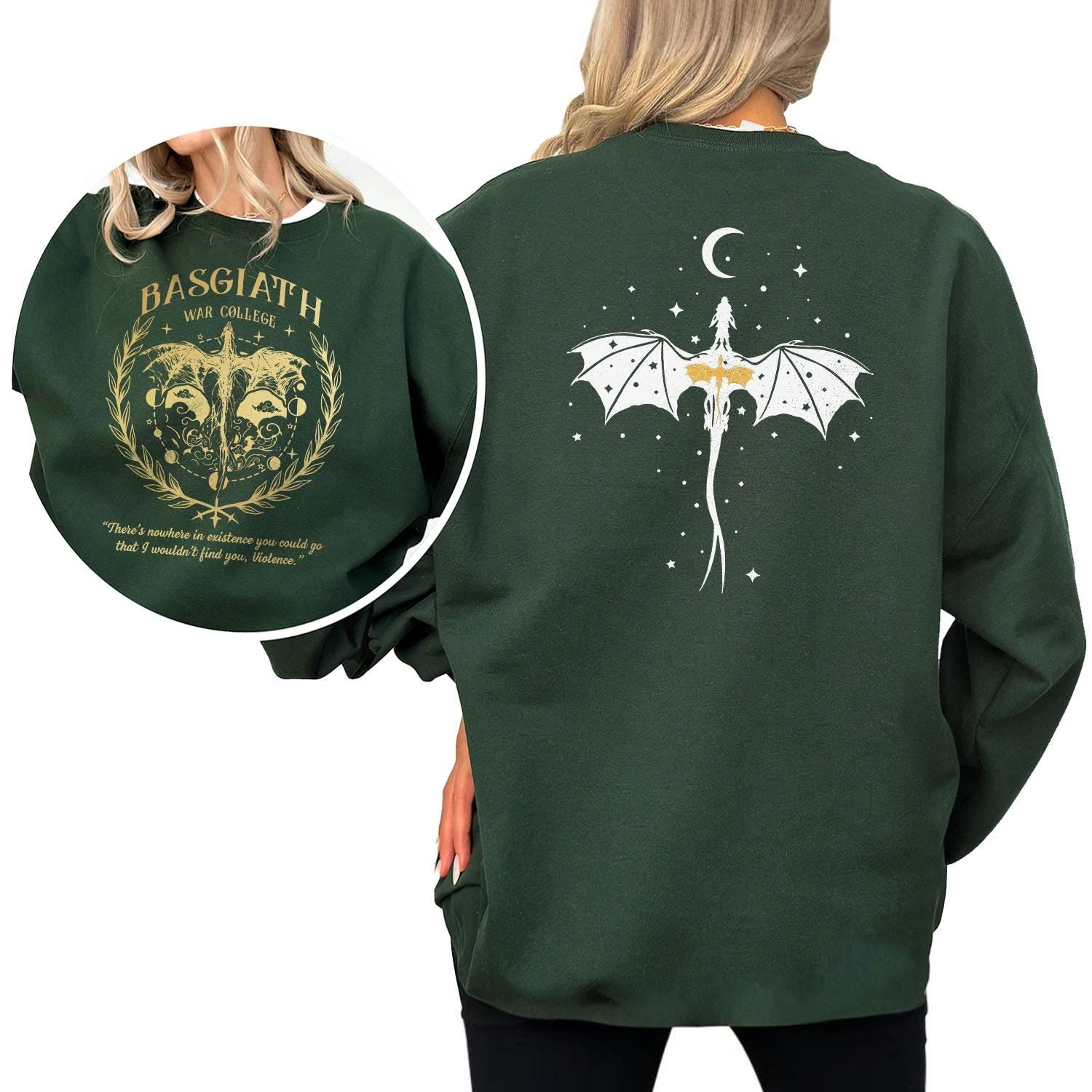 Fourth Wing -  Basgiath War College Sweatshirt ,Dragon Rider, Fourth Wing Hoodie, Violet Sorrengail,Xaden Riorson, Fly or Die,Riders Quadrant,Rebecca Yoros