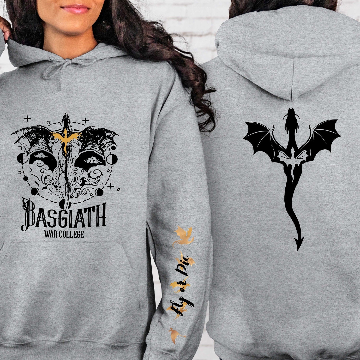 Fourth Wing -  Basgiath War College Sweatshirt, Fourth Wing Hoodie ,Dragon Rider, Violet Sorrengail,Xaden Riorson, Fly or Die,Riders Quadrant,Rebecca Yoros