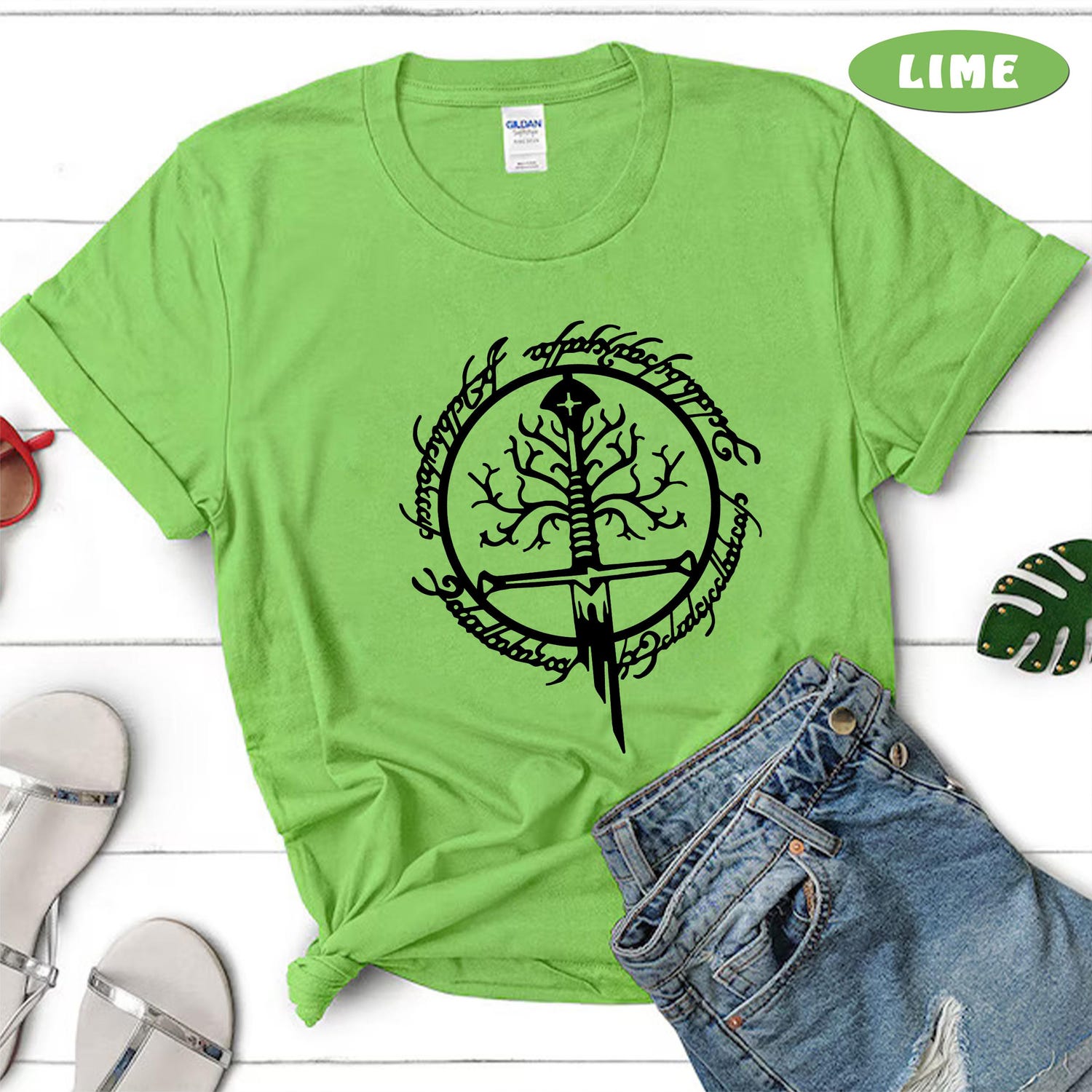 LOTR -  Tolkien T-Shirt, Narsil Broken Blade Tee, LOTR Unisex Shirt, Lord of the Rings, LOTR FAN Nerdy Gift, Gifts for Book Lovers,Elven Tree Shirt