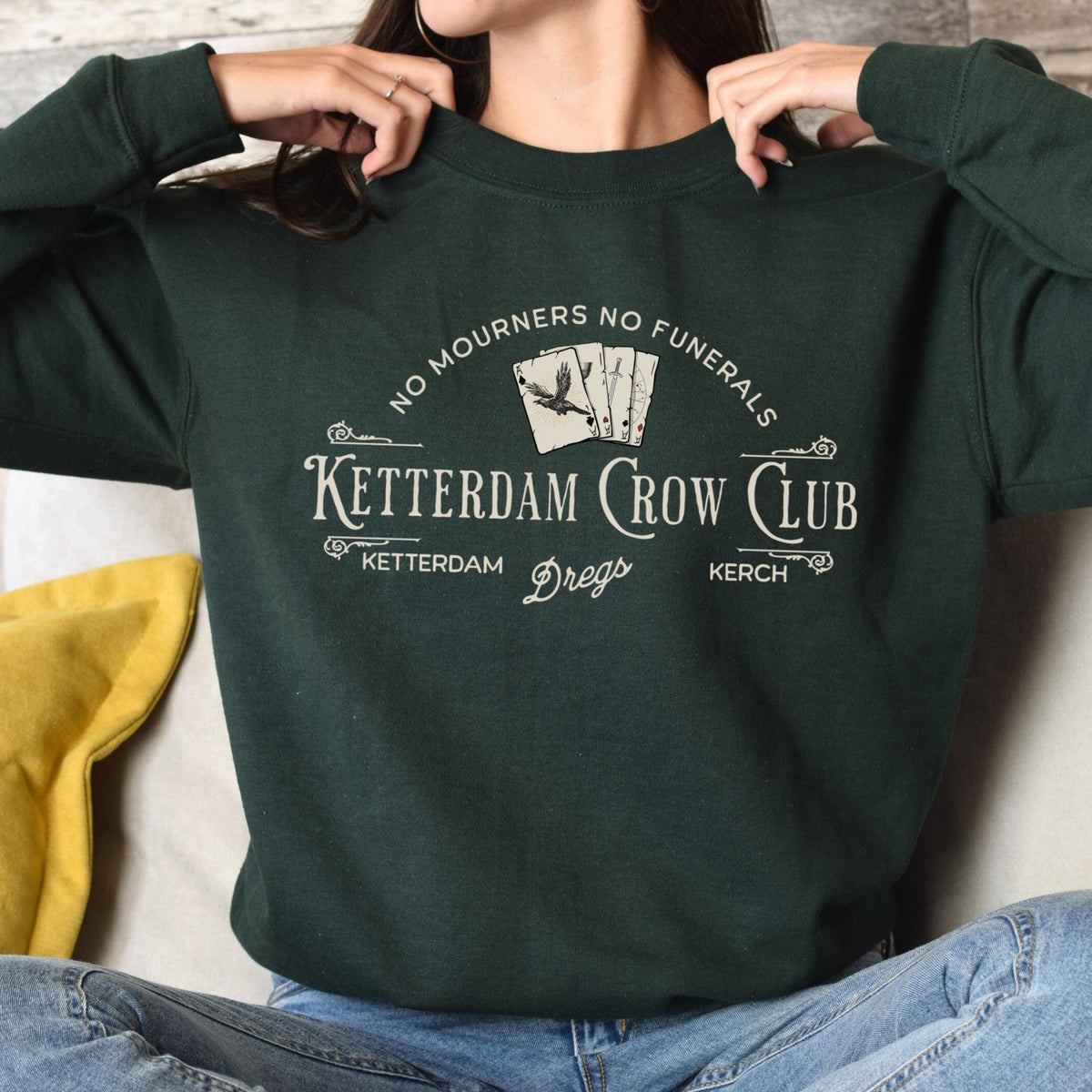 (SOC) -  Six Of Crows Sweatshirt, No Mourners No Funerals Shirt, Book Lover Gift, Bookish Shirt, Shadow And Bone, Ketterdam Crow Club, Ketterdam Hoodie