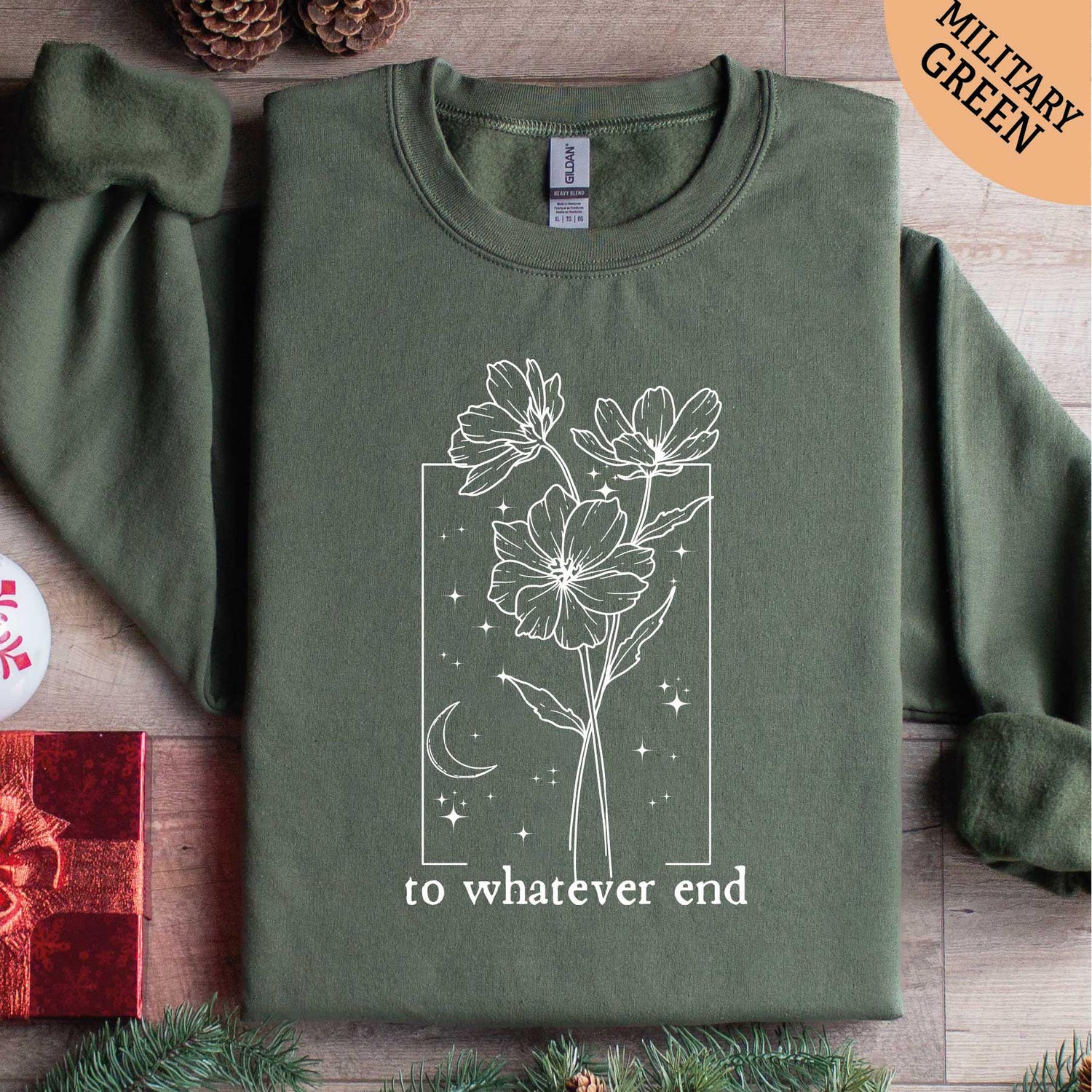 (TOG) -  To Whatever End Hoodie, Throne Of Glass Sweatshirt, Gift for Her, Throne Of Glass Flower Aelin Quote Shirt, Best Friend Gift, Gift for Him