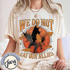 Fourth Wing -  We Do Not Eat Our Allies Comfort Colors Shirt, Fourth Wing Tee, Die or Fly Tee, Basgiath War College Tee, Book Lover Tee, Dragon Rider Tee