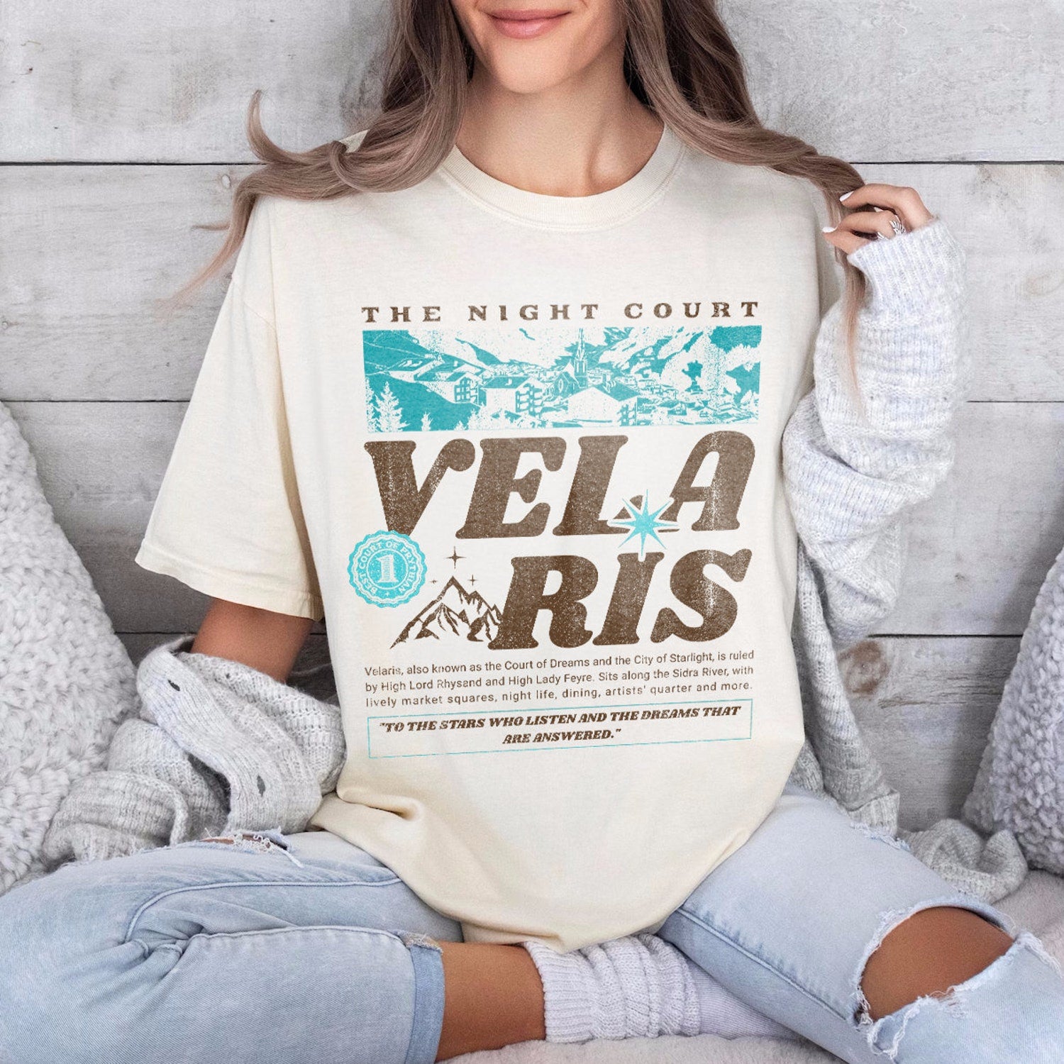 ACOTAR -  Velaris ACOTAR Shirt To The Stars Who Listen Illyrian Mountains Night Court Rhysand Feyre Sarah J Maas Merch Bookish Shirt ACOTAR Crewneck