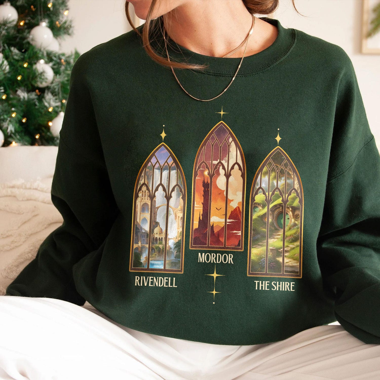 LOTR -  Rivendell Mordor The Shire LOTR Sweatshirt, LOTR Inspired Shirt, Tolkien Aragorn Merch, The Fellowship Crewneck,  Hobbit Lovers Gifts