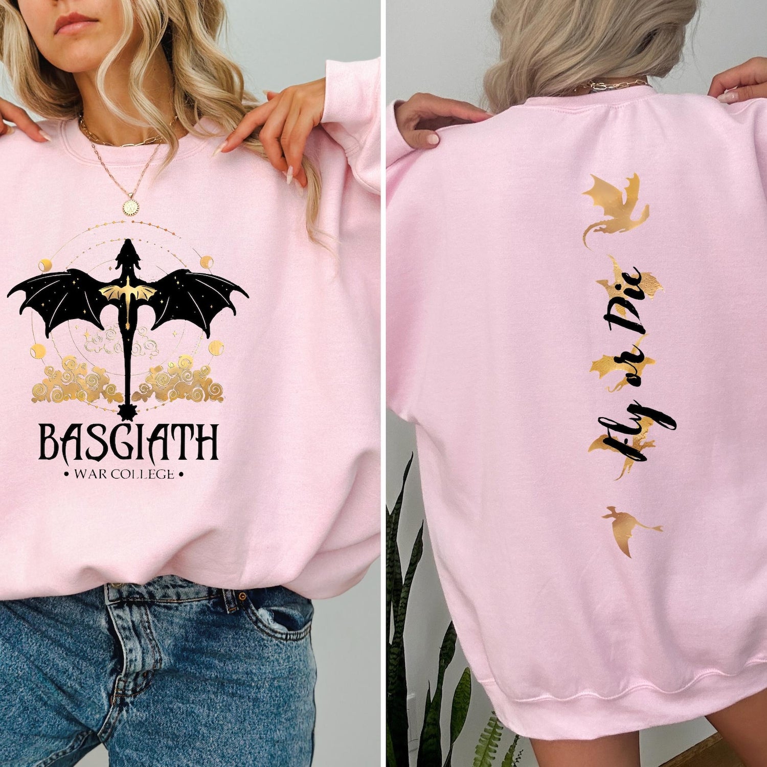 Fourth Wing -  Basgiath War College Sweatshirt ,Dragon Rider, Fourth Wing Hoodie, Violet Sorrengail,Xaden Riorson, Fly or Die,Riders Quadrant,Rebecca Yoros