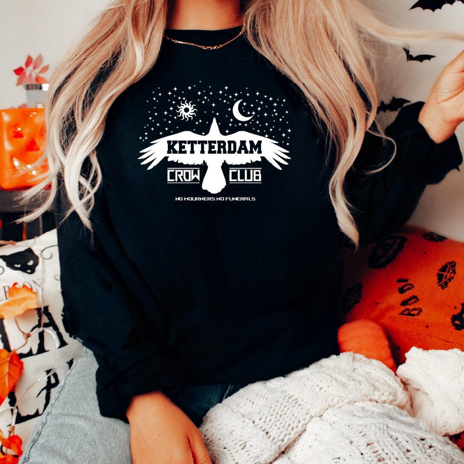 (SOC) -  Ketterdam Crow Club Sweatshirt, Ketterdam Sweater, Six Of Crows Hoodie, No Mourners No Funeral Outfit, Ketterdam Crow Club, PNR079