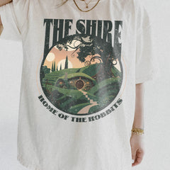 LOTR -  The Shire LOTR Shirt | Distressed Fantasy Merch Tolkien Aragorn Frodo Baggins Elven Elrond the Fellowship Bookish Hoodie Shirt Hobbit Poster