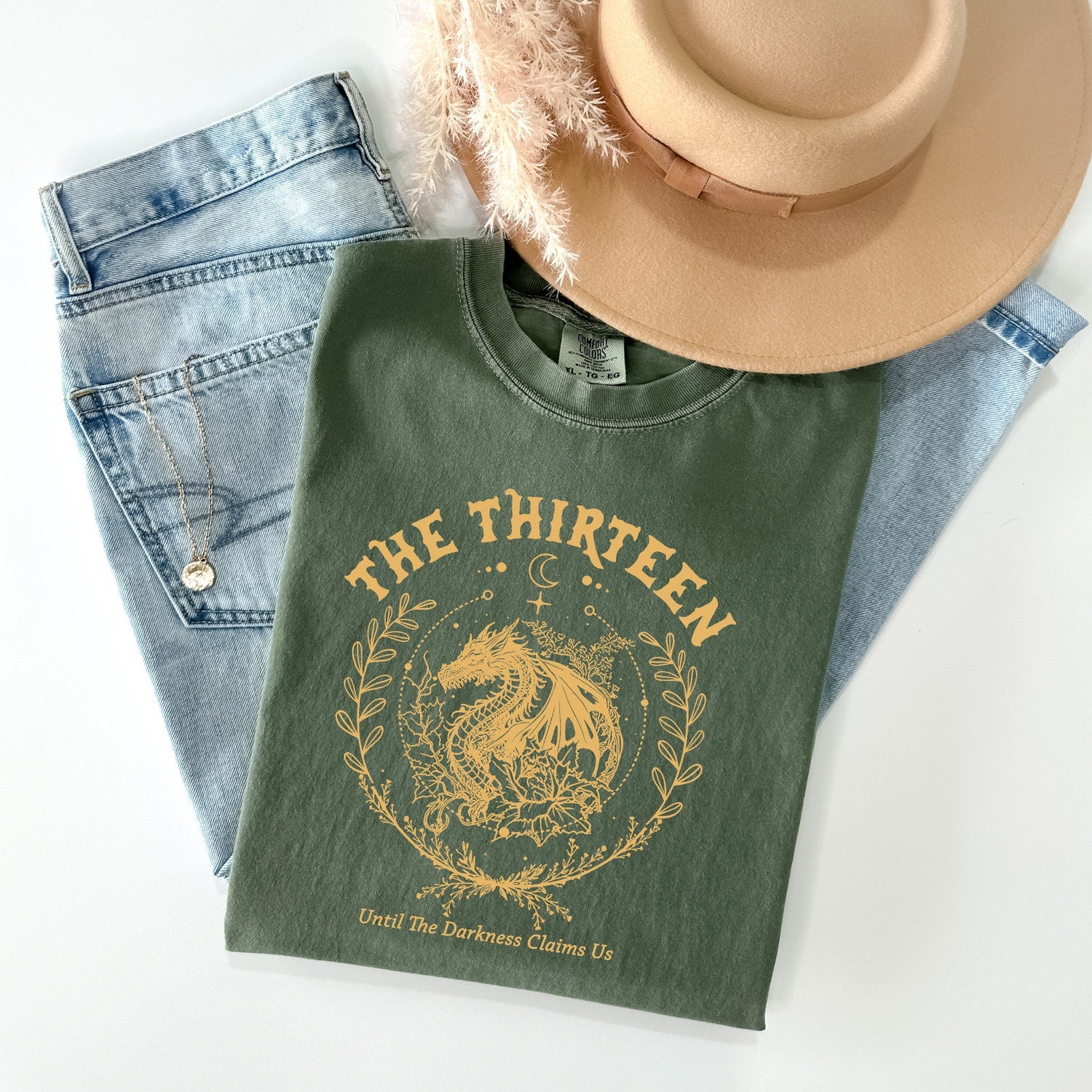 (TOG) -  Comfort Colors� Retro The Thirteen Throne Of Glass Shirt,Two Sided, We Are The Thirteen Shirt, Until The Darkness Claims Us Shirt, Tog Manon