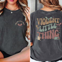 Fourth Wing -  Comfort Colors Violent Little Thing  2-Sided Shirt, Fourth Wing Dragon Rider Tee ,Riders Quadrant Tee, Comfort Colors Basgiath Shirt L180