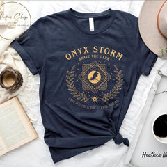 Fourth Wing -  Onyx Storm Brave The Dark Comfort Colors Shirt, Fantasy Book Shirt, Reading Lover Tee, Dragon Lover Gift, Fourth Wing Shirt, Dragon Rider