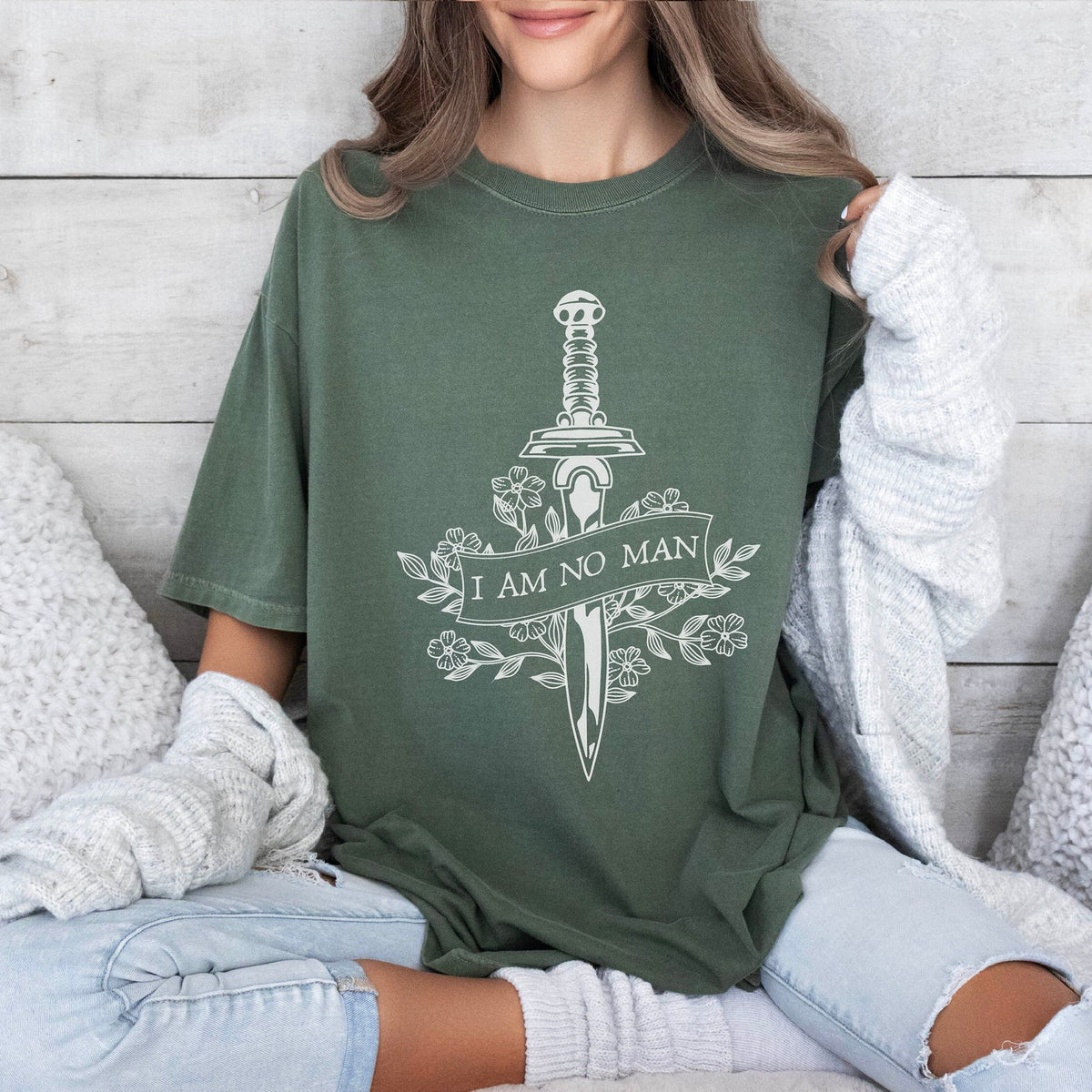 LOTR -  I am No Man Shirt, Booktok Merch, Dark Academia, Lord of the Rings, Girl Power, Eowyn Sweatshirt, Book Quote, Book Lover Gift