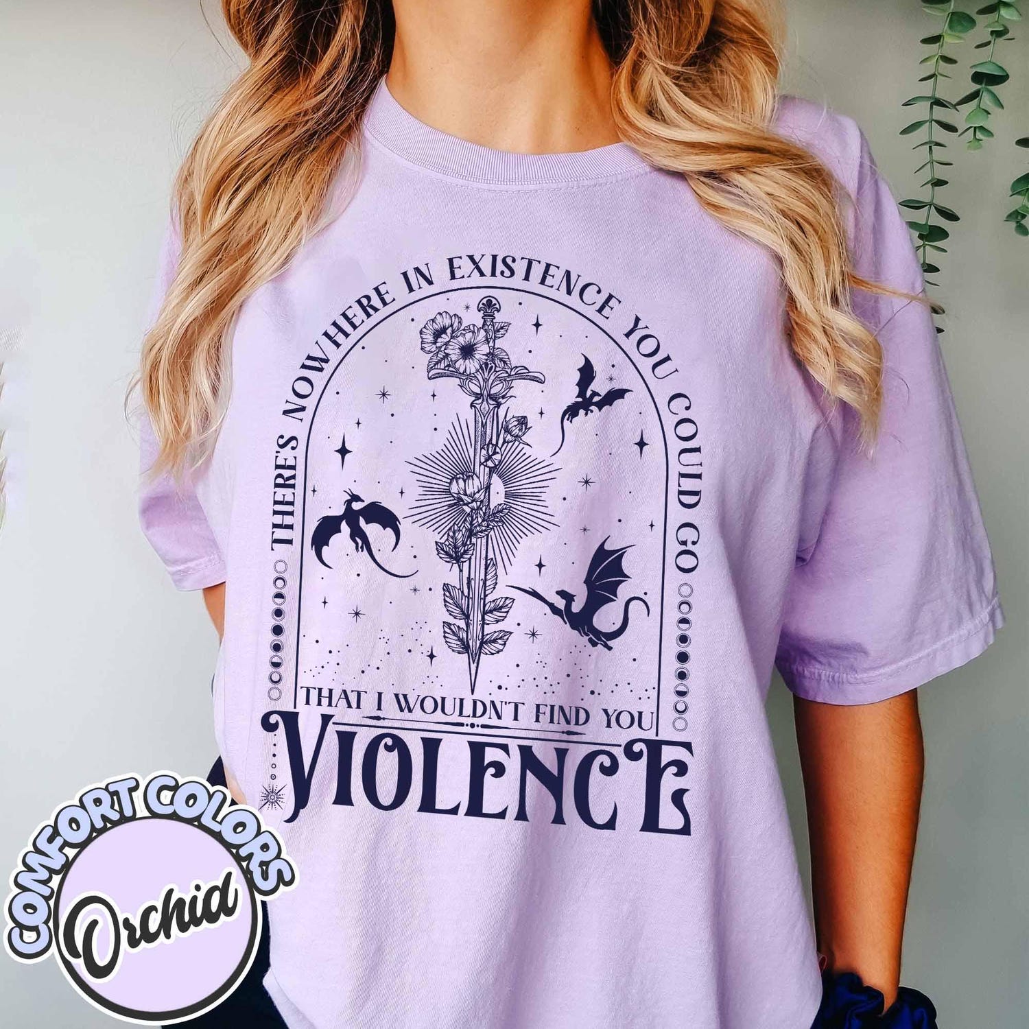 Fourth Wing -  Nowhere in Existence Violence Comfort Colors Shirt, Violet Sorrengail, Bookish Shirt, Fourth Wing, Gifts for Readers, Fantasy Book Dragon