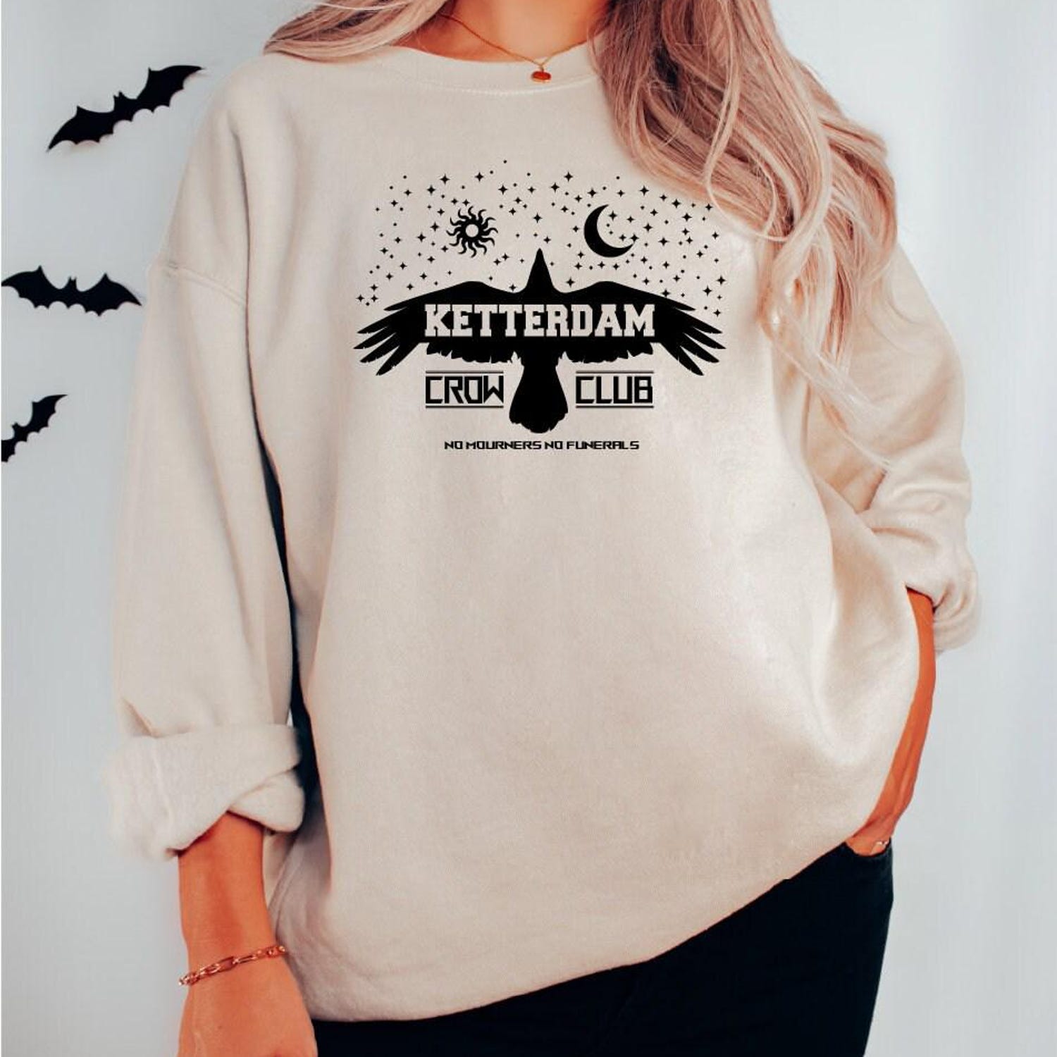 (SOC) -  Ketterdam Crow Club Sweatshirt, Ketterdam Sweater, Six Of Crows Hoodie, No Mourners No Funeral Outfit, Ketterdam Crow Club, PNR079